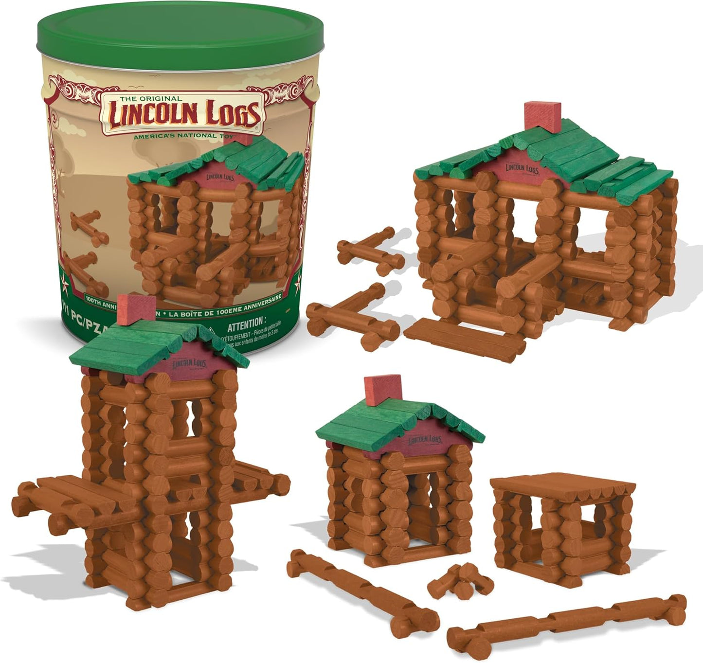 Hot Lincoln Logs 100th Anniversary Tin