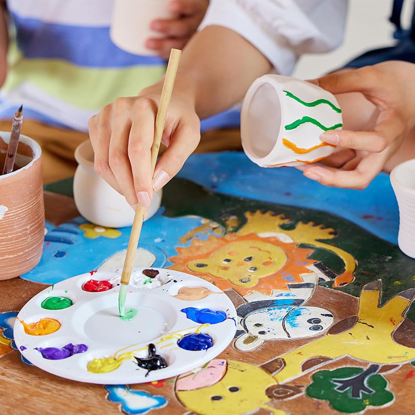 HotAujazyble Pottery Wheel for Kids - Complete Pottery Painting Kit Arts and Crafts for Kids Ages 8-12 with 3 Pack Air Dry Clay Art Supplies Toys for Girls Boy Birthday Gift for 6 7 8 9 10 11 12+