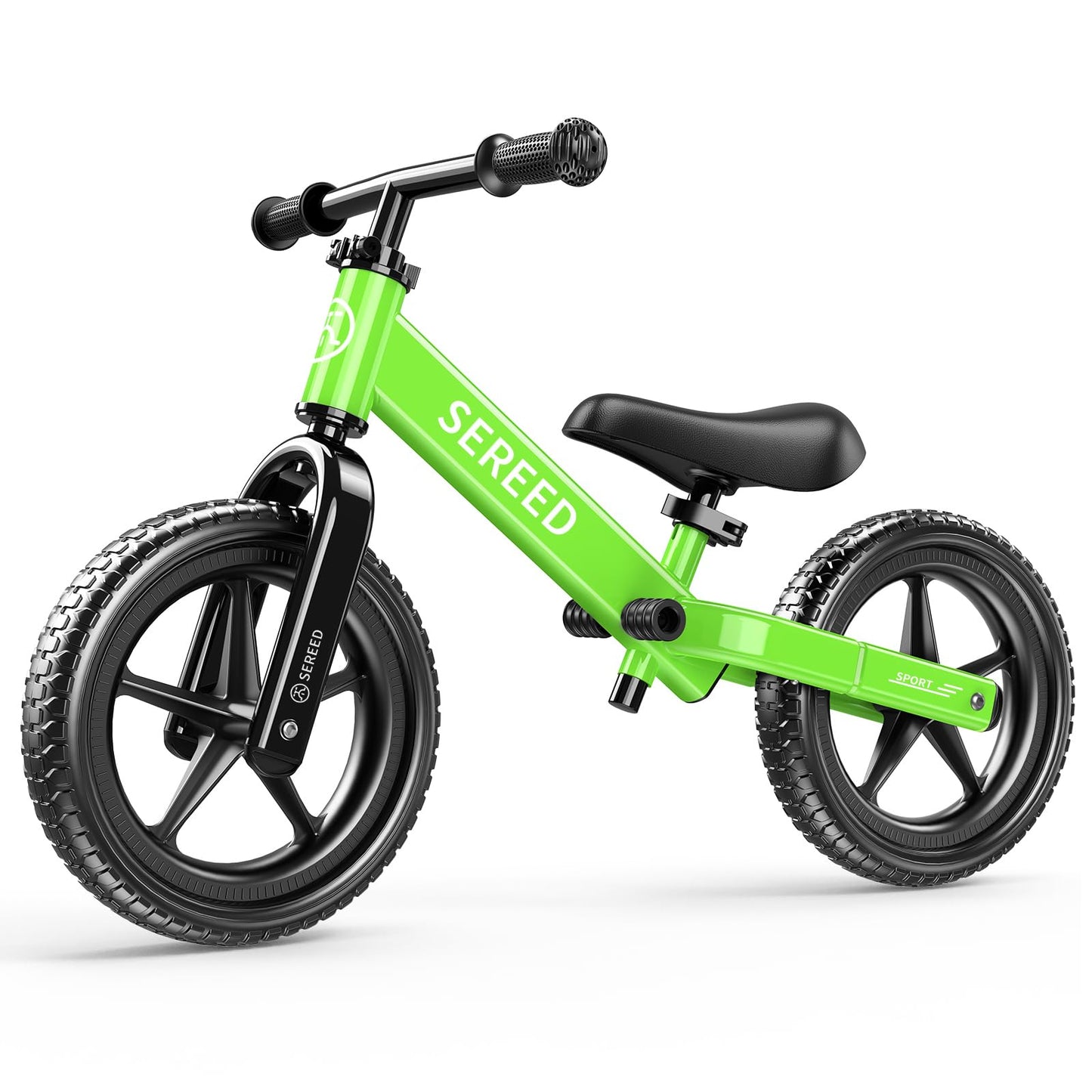 HotSEREED Toddler Balance Bike 2 Year Old, No Pedal Kids Toy Bike for 2-5 Years Old, Tool-Free Adjustment, Gift for 2-3 Boys Girls, Customize Plate with 3pcs Stickers (White)