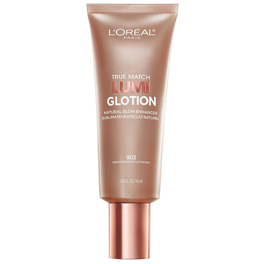 HotL'Oreal Paris Makeup True Match Lumi Glotion, Natural Glow Enhancer, Illuminator Highlighter, Bronzing Drops For a Sun-Kissed Glow, 903 Medium