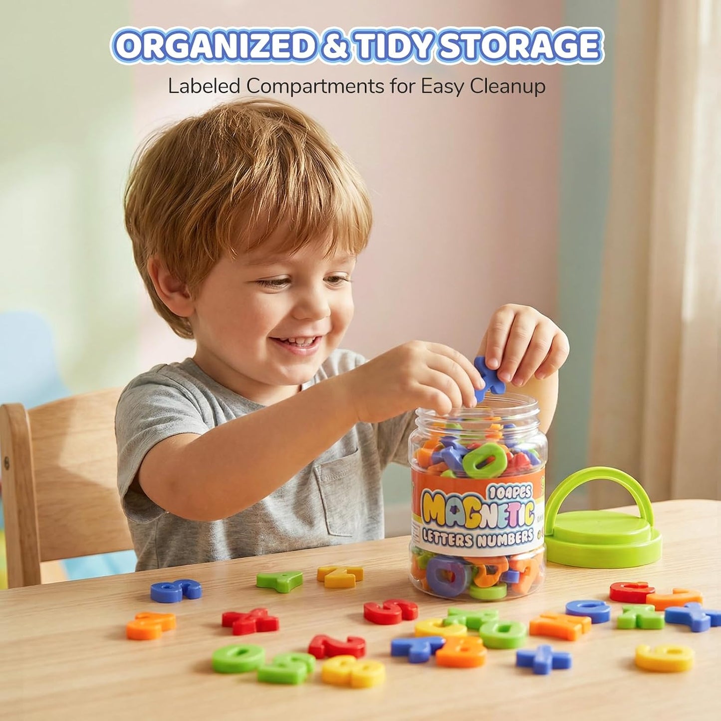 Hot LovesTown 104 PCS Alphabet Magnetic Letters and Numbers for Toddlers,ABC 123 Fridge Educational Set,Great Learning Gift from Parents or Teachers