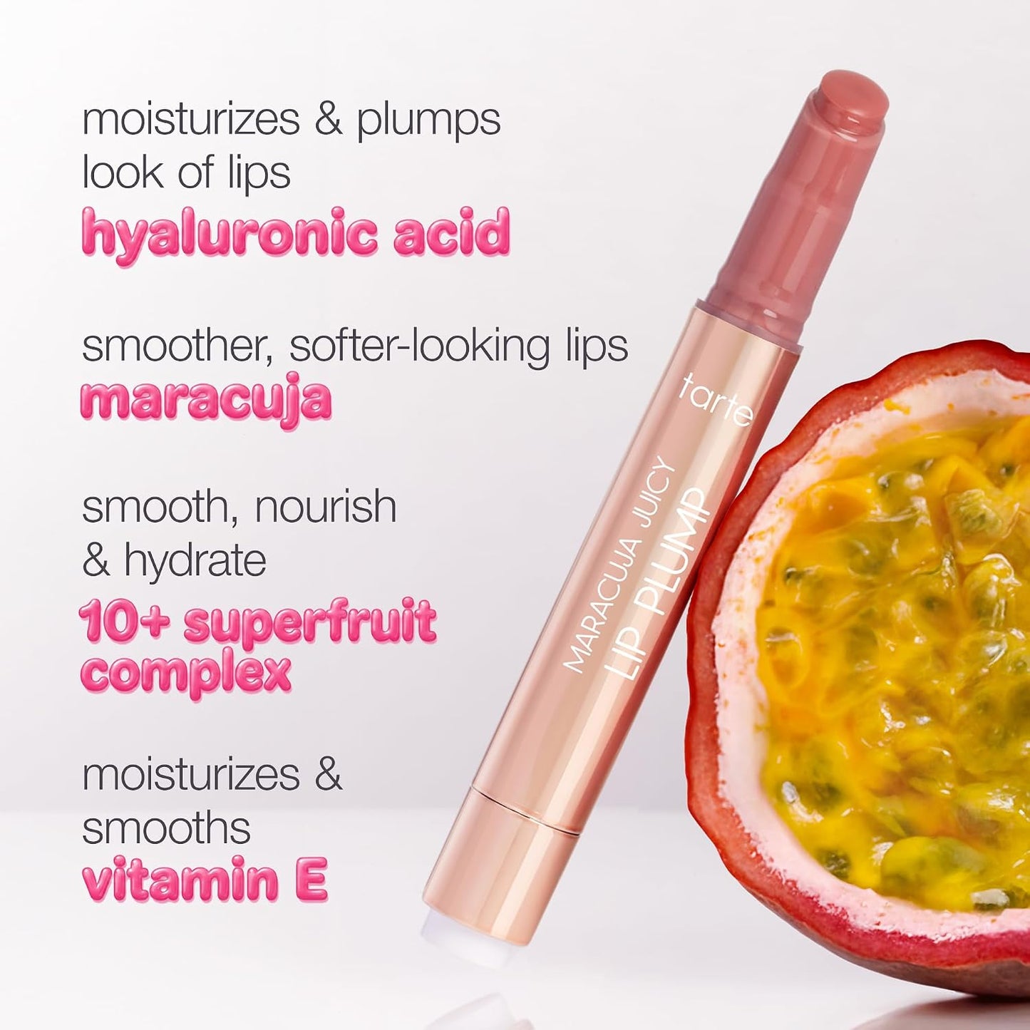 Hottarte maracuja juicy lip plump – Hydrating & Volumizing Lip Plumper Gloss Balm with Nourishing Hyaluronic Acid & Vitamin E, Plumps & Moisturizes, Vegan & Cruelty-Free