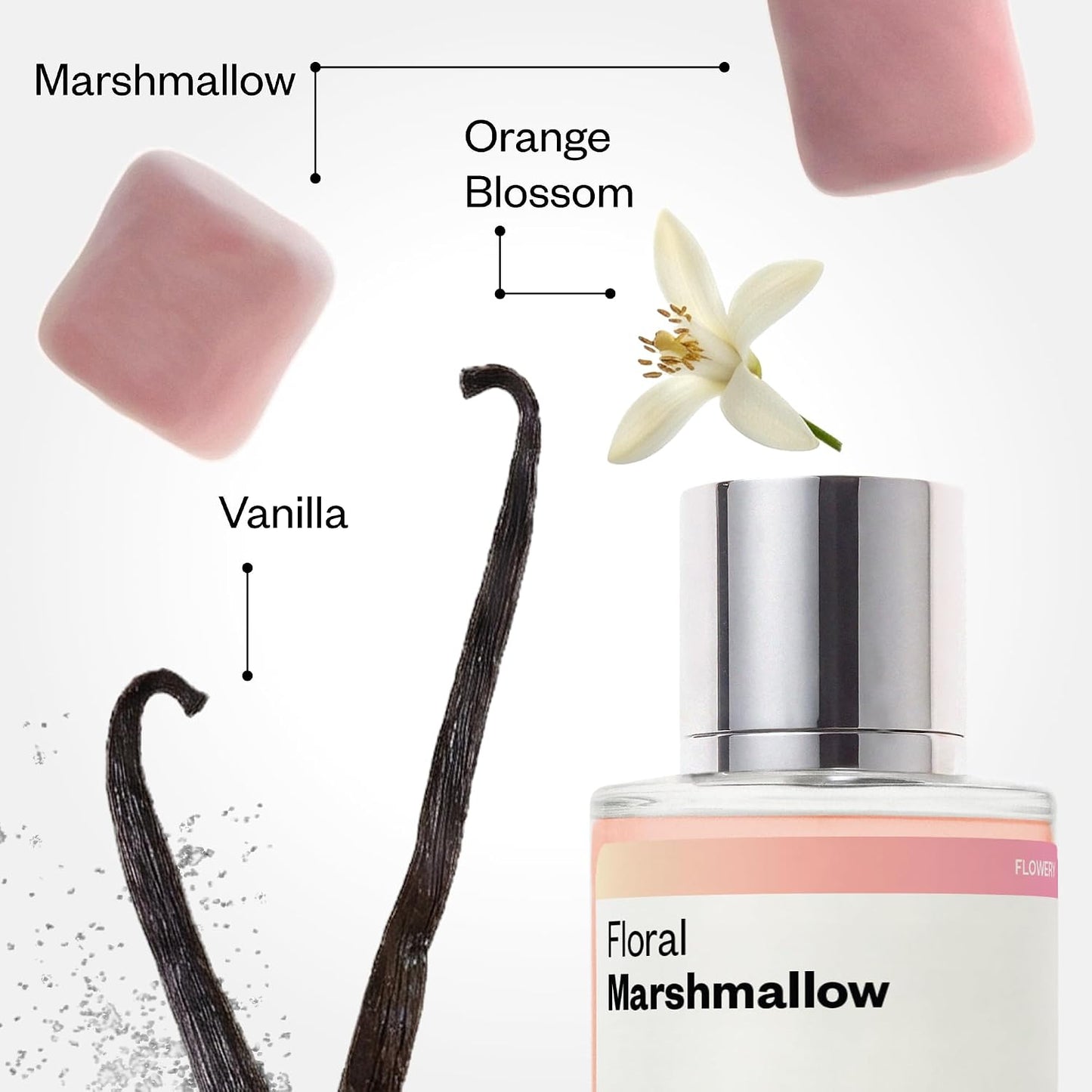 Hot Dossier - Floral Marshmallow - Eau de Parfum - Inspired by Love, Don't Be Shy - Long-Lasting Fragrance - Feminine - 1.7 fl oz (50ml)