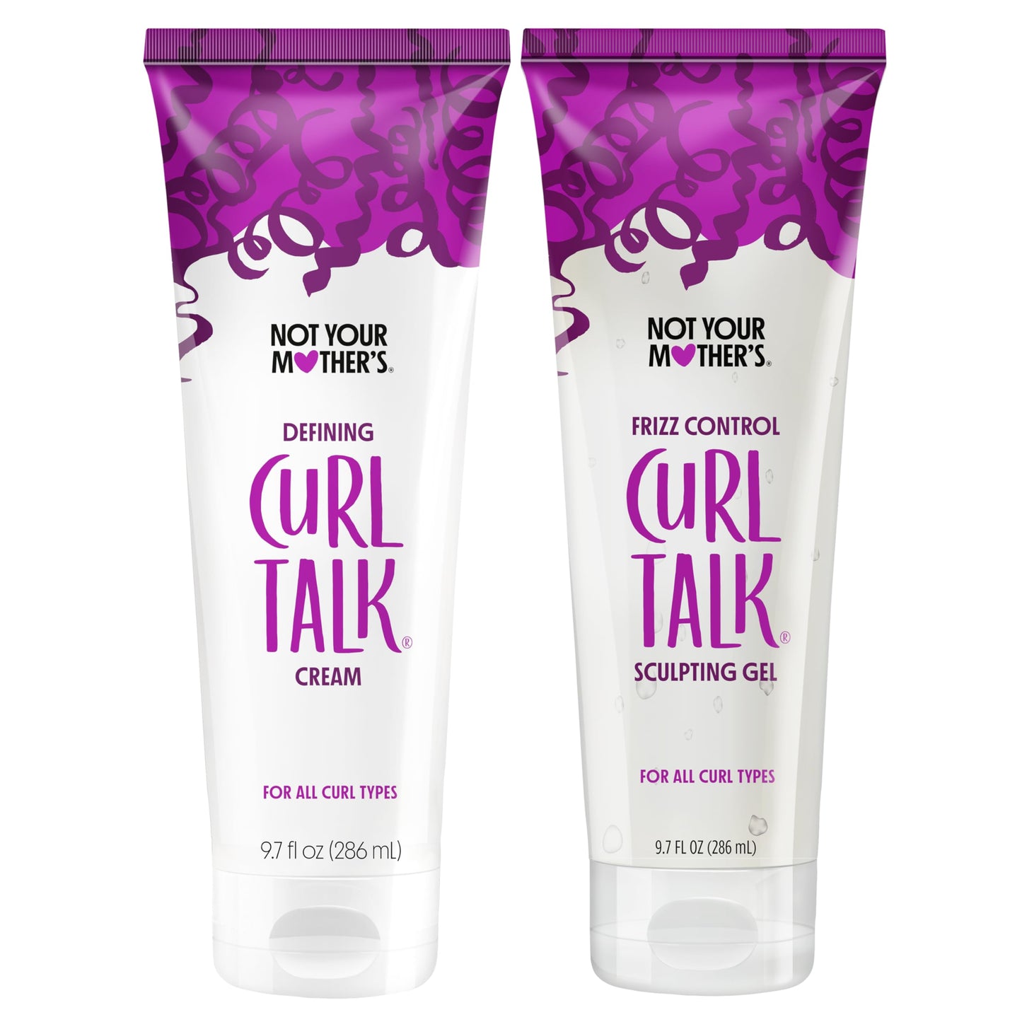 HotNot Your Mother's Curl Talk Frizz Control Sculpting Gel & Defining Cream (2-Pack) - 6 fl oz Each - Tames Hair Frizz & Maximizes Definition - For All Curly Hair Types