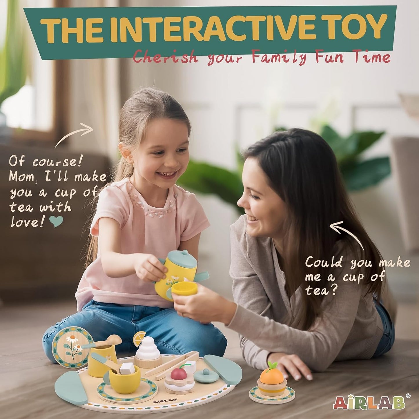 HotTea Sets for Toddlers 3-5 Girl Birthday Gift 3 Year Old Princess Party | Wooden Play Food Toy Sets for Kids Kitchen Accessories Age 3 4 5 6 Wood Educational Toys