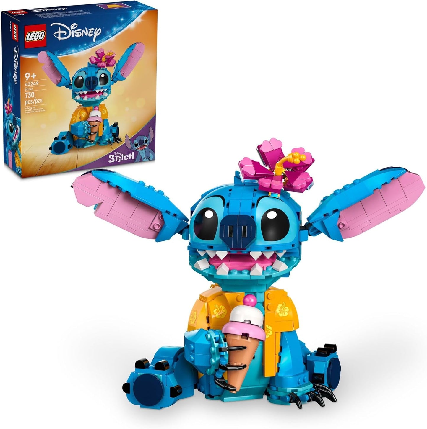 Hot LEGO Disney Stitch Toy Building Kit, Disney Toy for 9 Year Old Kids, Buildable Figure with Ice Cream Cone, Fun Gift for Girls, Boys and Lovers of The Hit Movie Lilo and Stitch, 43249