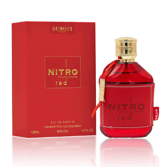Hot Dumont Nitro Red 3.4 Fl Oz Eau De Parfum for Men – Rich Fruity Woody Floral Fragrance – Luxurious Long Lasting Scent