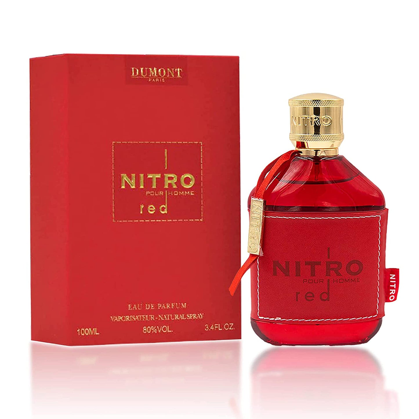 Hot Dumont Nitro Red 3.4 Fl Oz Eau De Parfum for Men – Rich Fruity Woody Floral Fragrance – Luxurious Long Lasting Scent