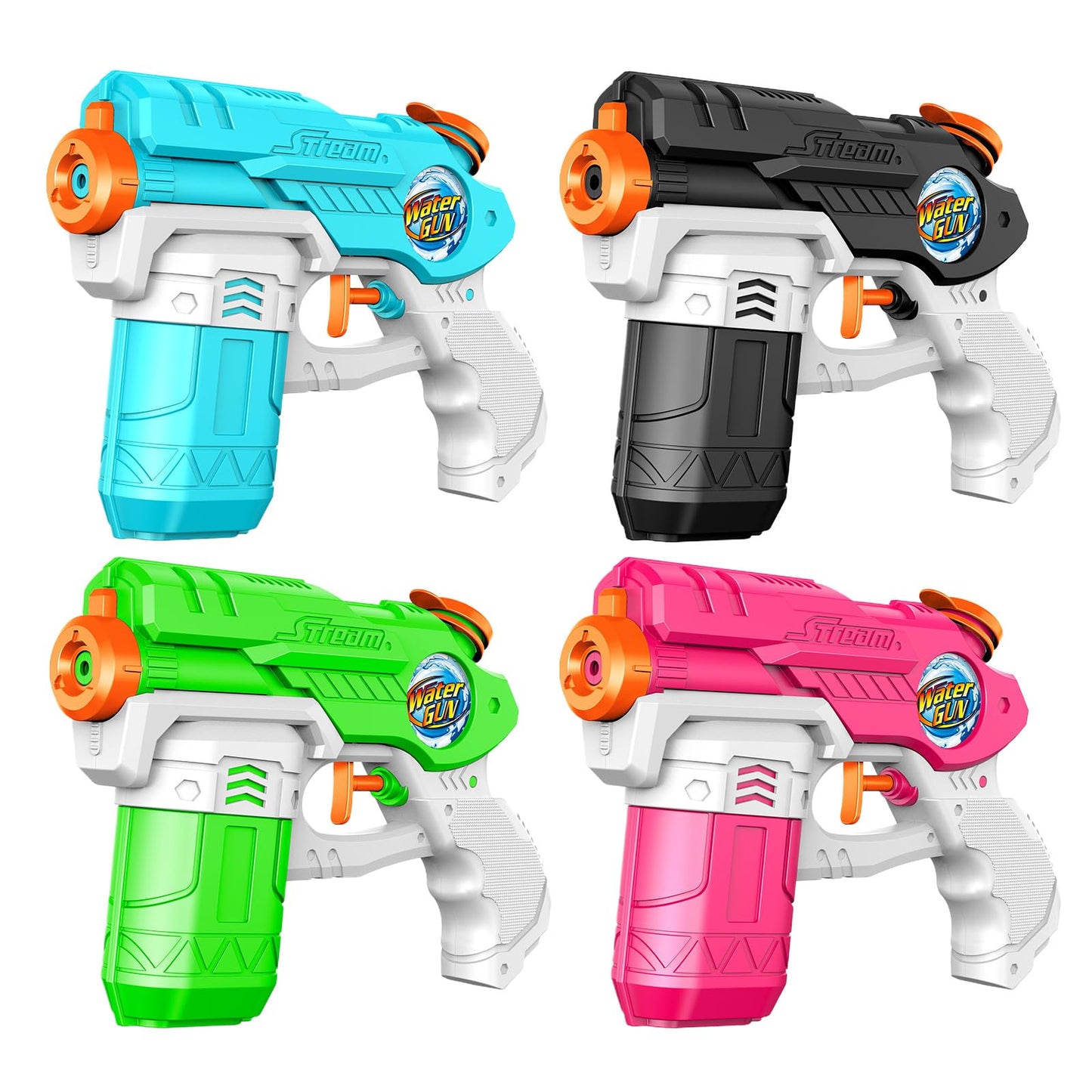 Hot Water Guns for Kids and Adults, 4 Pack Super Squirt Blaster 220cc High Capacity Soaker Long Range Outdoor Summer Beach Pool Backyard Water Toys