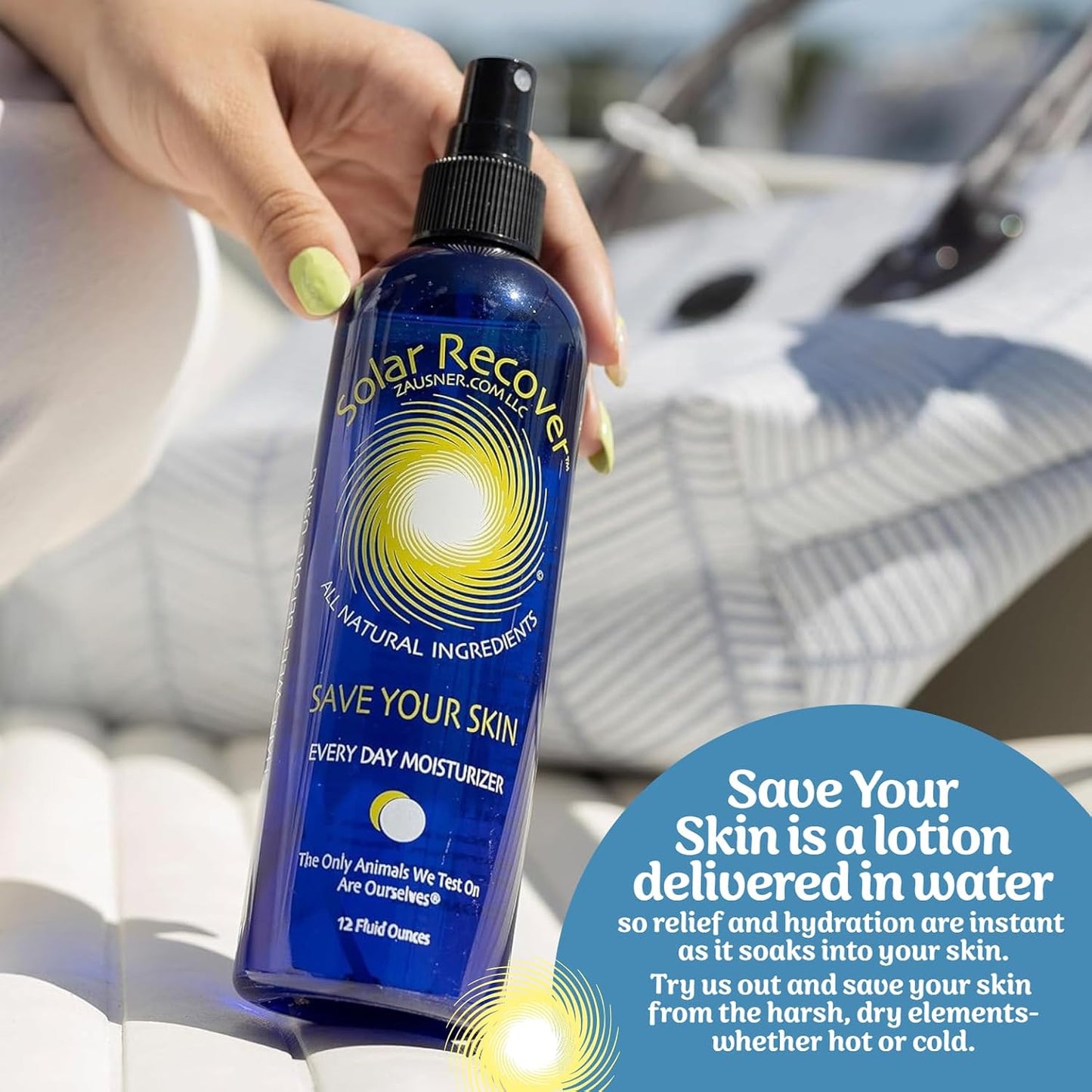 HotSolar Recover After Sun Moisturizing Spray (12 Ounce) - Hydrating Facial and Body Mist - 2460 Sprays of Sunburn Relief With Vitamin E and Calendula - Lotion Delivered in Water - Made in the USA