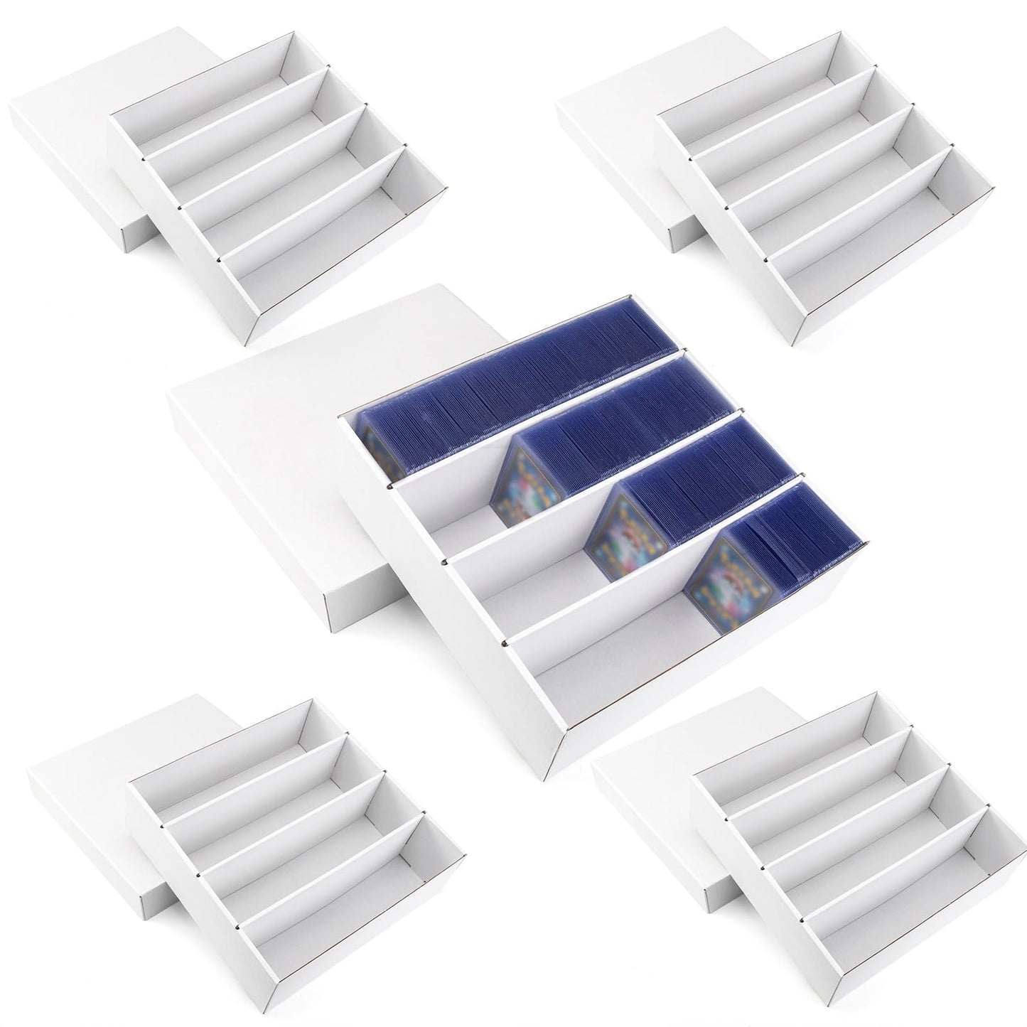 Hot Trading Card Storage Box, 9 Drawer Top Loaders Storage Box with 60 Card Dividers, Cardboard Trading Card Organizer for Collectible Cards Games,Card Box Fits For TCG,MTG,TCG and Basktaball Cards