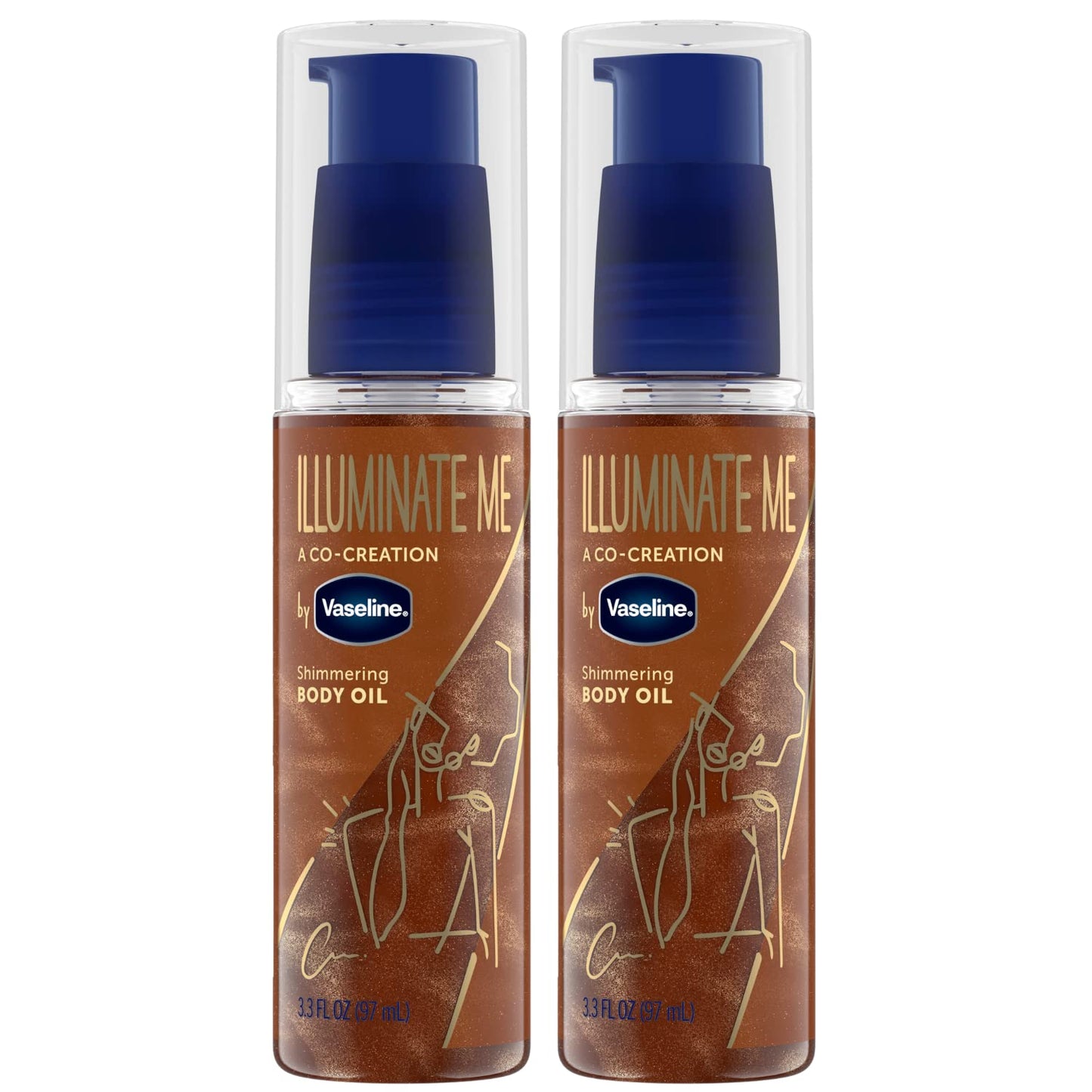 HotVaseline Illuminate Me Shimmering Body Oil Created for Melanin Rich Skin, Illuminates Skin with Finishing Touch of Shimmer for Glowing Skin 3.3 oz