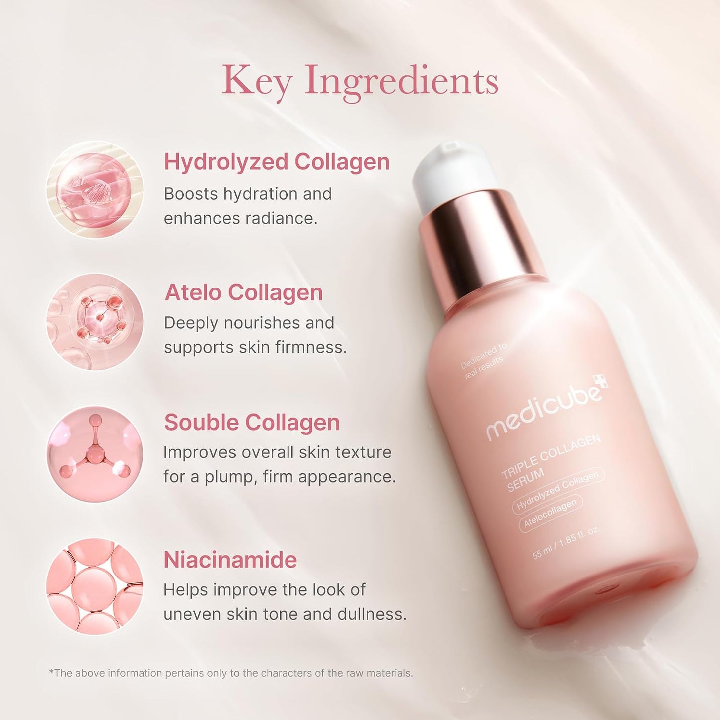 HotMedicube Triple Collagen Serum 1.85 fl.oz - Nourish dull skin with Triple Collagen Complex - A lightweight serum with Niacinamide and Hyaluronic Acid - Korean Skincare