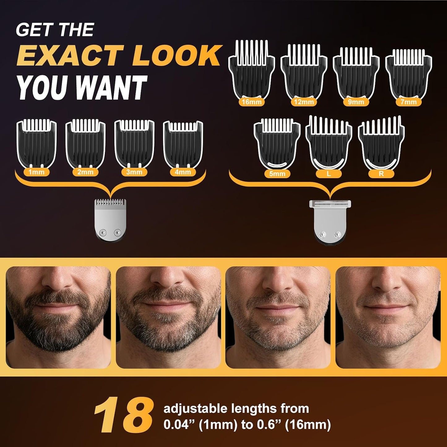 HotBeard Trimmer for Men, All-in-One Electric Razor & Hair Clipper, Waterproof Cordless Mustache Grooming Kit, Rechargeable Beard Hair Nose Ear & Body Trimmer, Face Shaver, Gifts for Men Husband Father