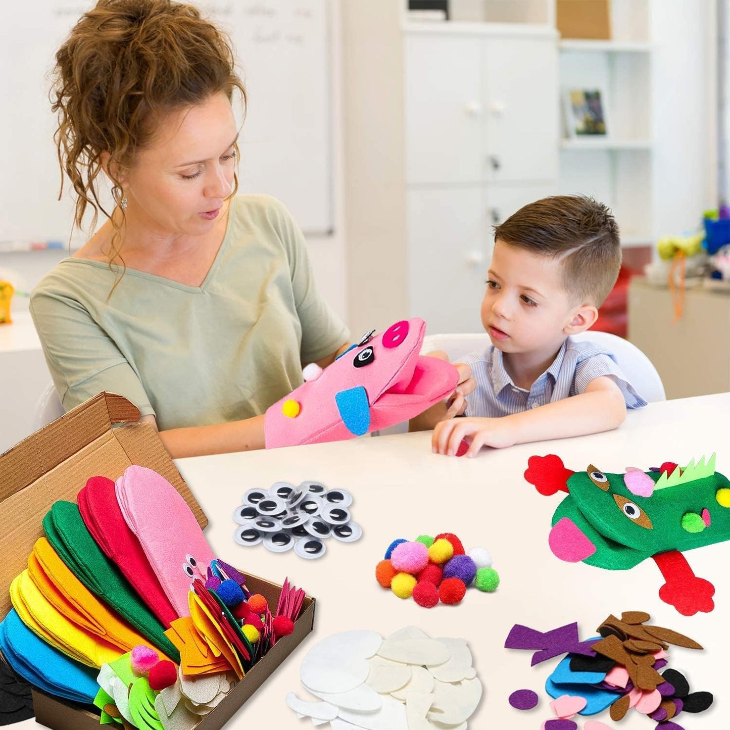 Hot WATINC Hand Puppet Making Kit, Felt Sock Puppet Toys for Kids (Animals) | 6 Styles, Make Your Own Storytelling & Role Play Crafts, Creative Group Activity, Party Favors & Gifts for Kids Ages 4-8