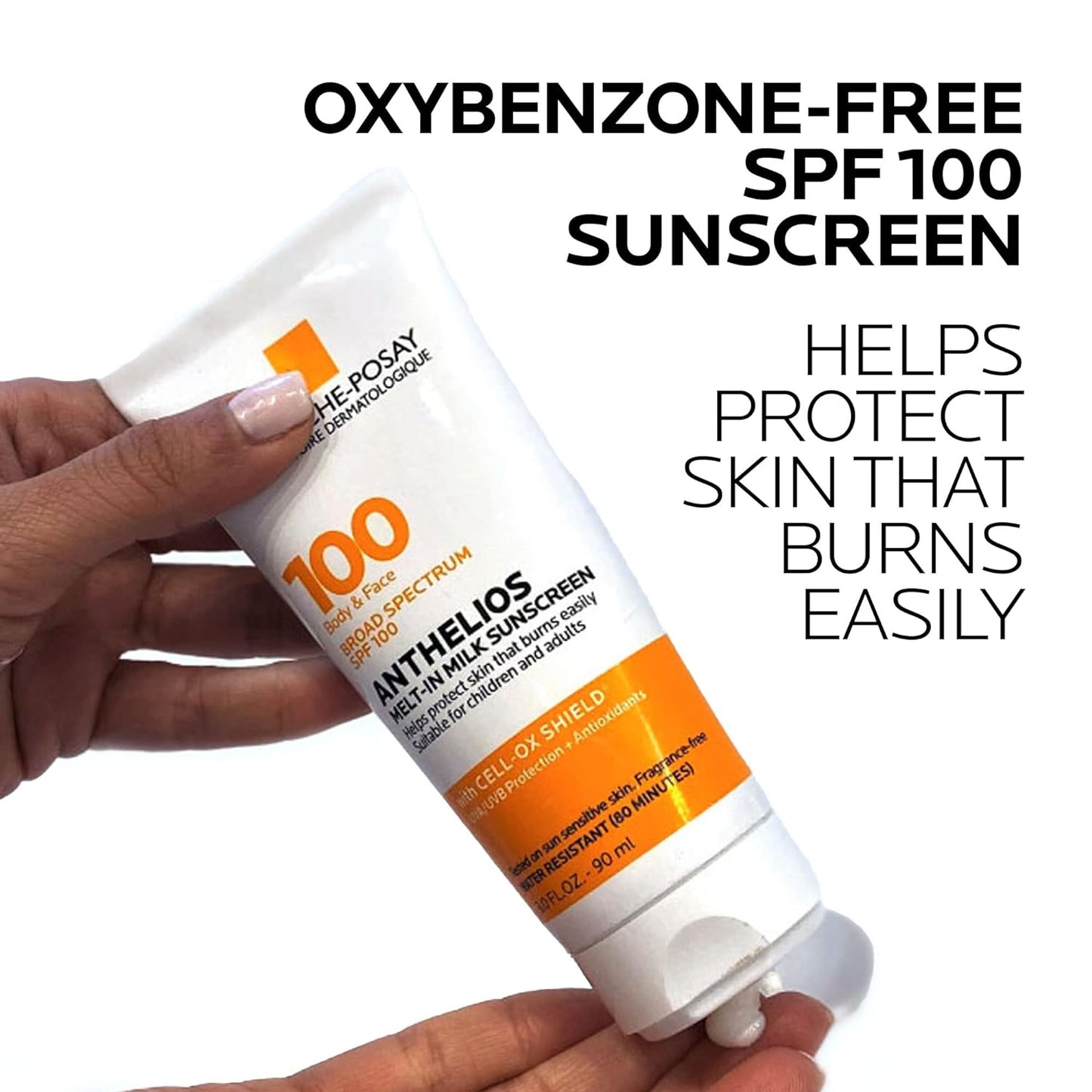 HotLa Roche-Posay Anthelios Melt-In Milk Sunscreen SPF 100, Sunscreen For Body & Face, Broad Spectrum SPF + Antioxidants, Oil Free, For Sun Sensitive Skin, Oxybenzone Free