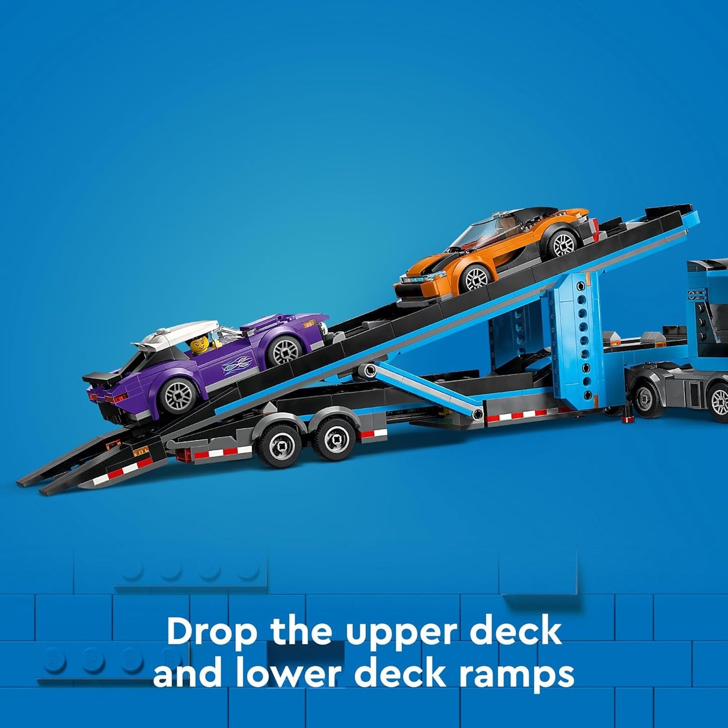 HotLEGO City Car Transporter Truck with Sports Cars Building Toy Set - Semi Truck Toy with Carrier & Trailer for Boys & Girls, Ages 7+ - Gift Idea for Kids - 60408