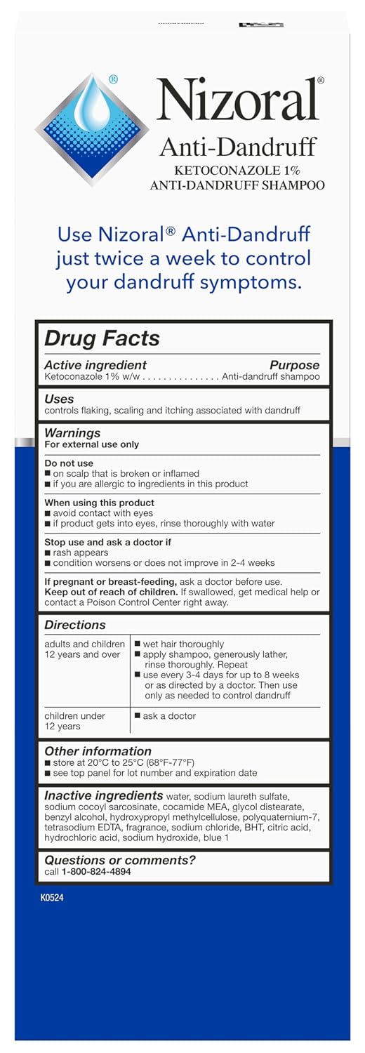 HotNizoral 2-in-1 Anti Dandruff Shampoo and Conditioner, 14 Fl Oz, 1% Ketoconazole