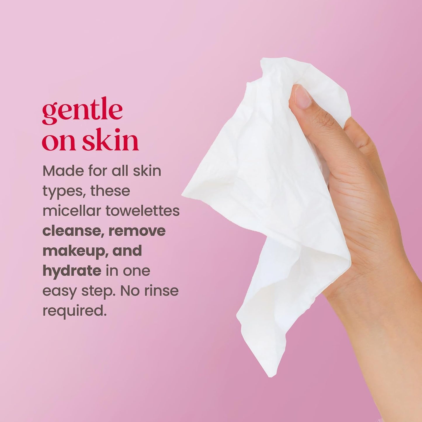 HotBurts Bees Micellar Rose Water Facial Towelettes, 100% Plant Based Cloth; 99% Natural Origin; Remove Makeup, Cleanse, Hydrate; No Greasy, Oily Residue; All Skin Types; 30 Ct, Pack of 3 (Pack May Vary)