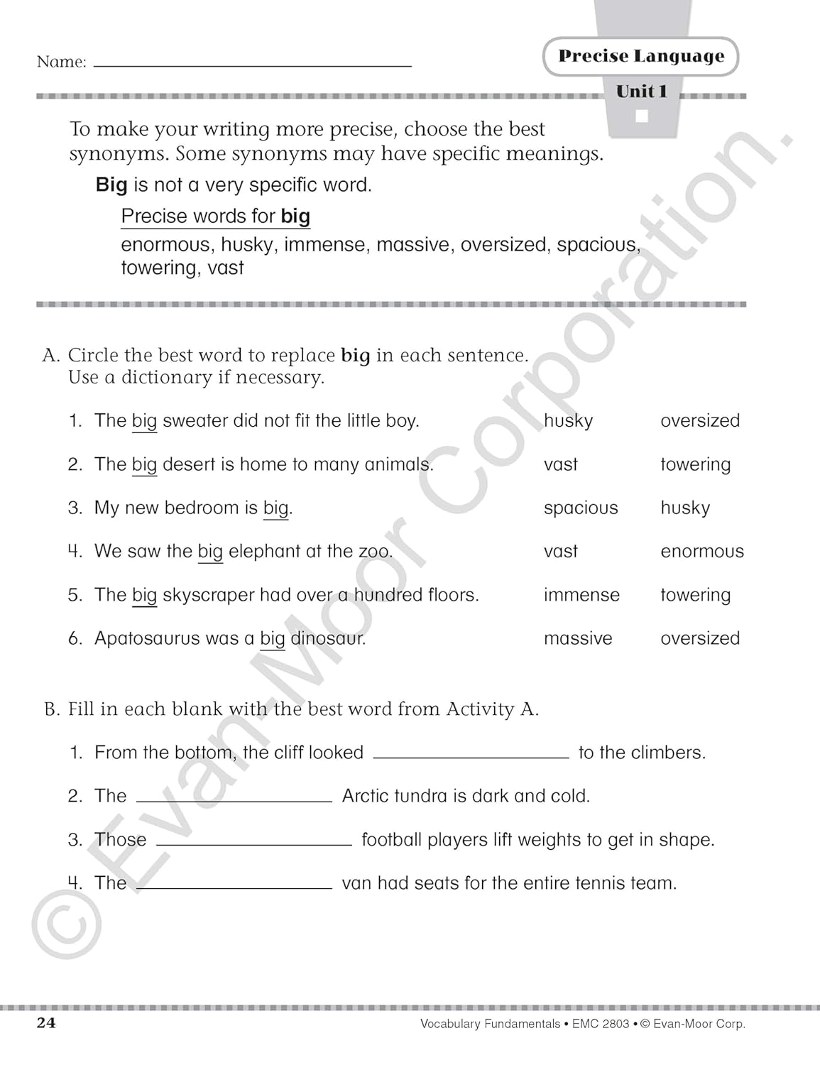 Hot Evan-Moor Vocabulary Fundamentals, Grade 3 Homeschool and Classroom Resource, Reproducible Worksheets, Compound Words, Synonyms, Antonyms, Homophones, Homographs, Prefixes, Root Words, Idioms