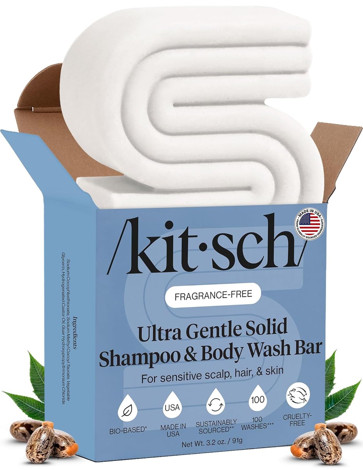 HotKitsch Rosemary & Biotin Shampoo Bar Soap for Hair Growth - 3.5 oz | Strengthening, Thickening & Volumizing Hair Shampoo for Women and Men - Free of Paraben, Sulfate & Silicone - Made in USA