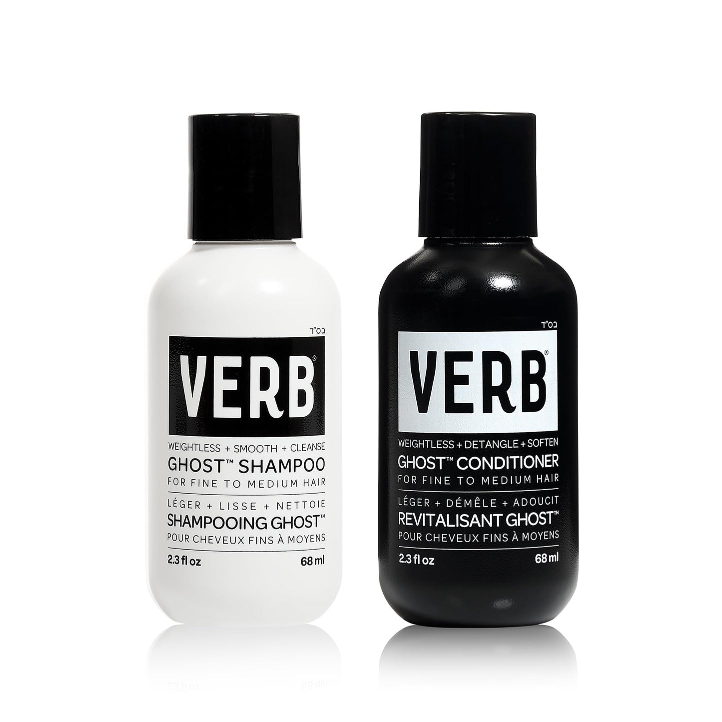 HotVERB Ghost Shampoo & Conditioner Duo Set - Infused with Moringa Oil - Cleanses + Moisturizes Fine and Weighed Down Hair - Vegan, No Parabens or Harmful Sulfate