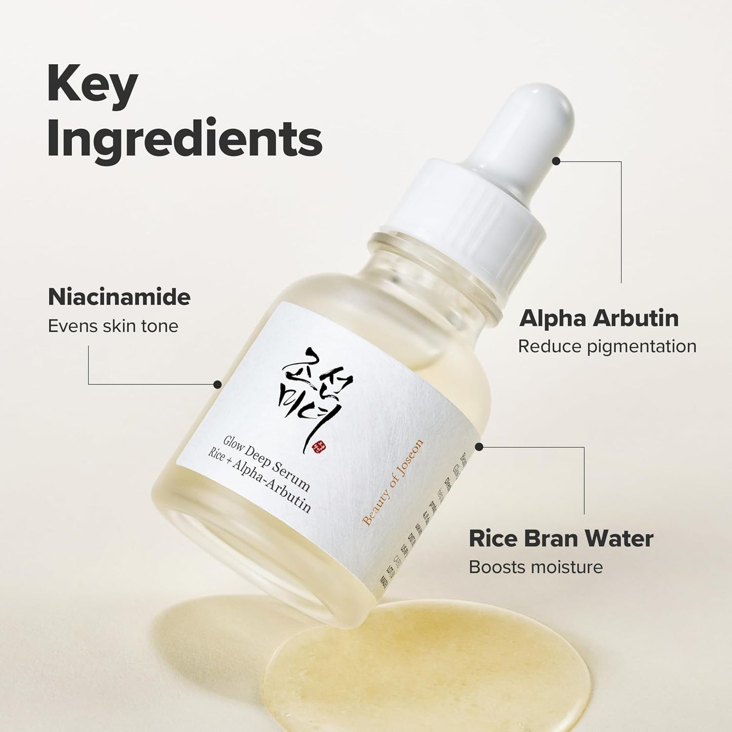 HotBeauty of Joseon Glow Deep Serum Rice Alpha-Arbutin for Uneven Dull Skin Tone, Daily Korean Skin Care for Men and Women 30ml, 1.01 fl.oz
