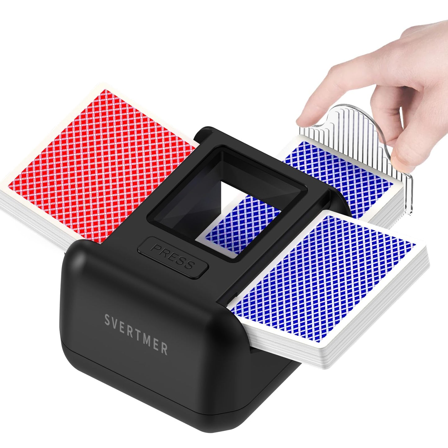 Hot Automatic Card Shuffler|1-2 Deck Electric Card Shuffle Machine|Portable Rechargeable Batteries of Poker,Blackjack,Uno,Skip-Bo,Phase 10 More Playing Shuffler for Home Game,Travel