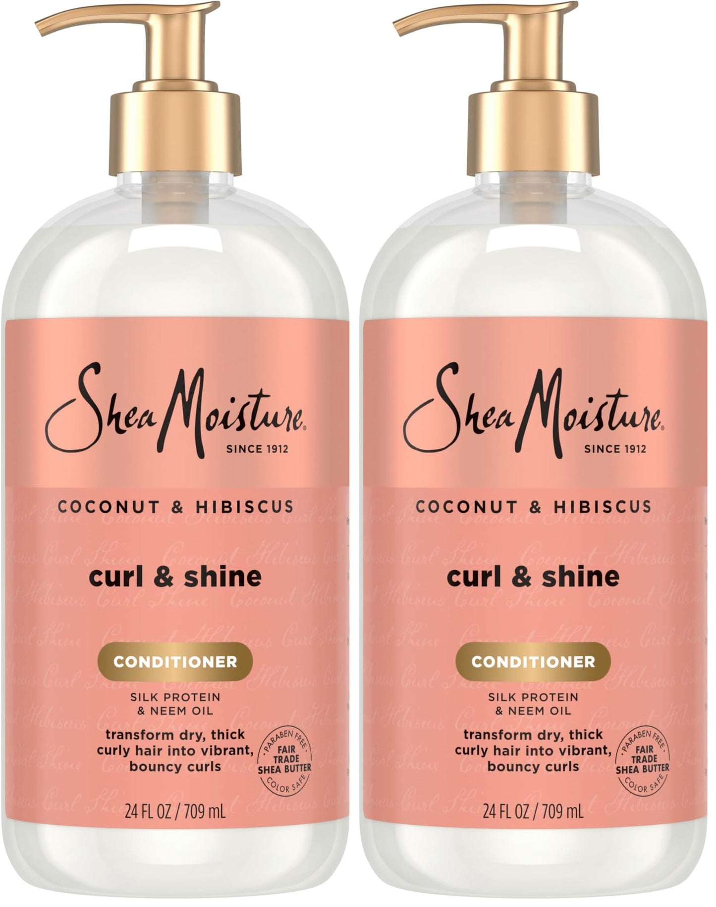 HotShea Moisture Curl & Shine Conditioner Coconut & Hibiscus, for Thick, Curly Hair, to Moisturize & Soften, 24 Fl oz