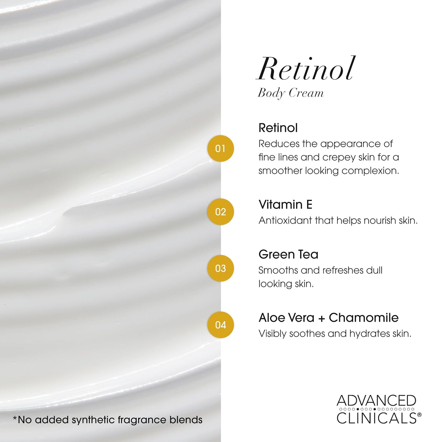 HotAdvanced Clinicals Retinol Body Lotion & Face Moisturizer | Visible Anti Aging Skin Care Retinol Body Cream For Women & Men Targets Look Of Fine Lines, Wrinkles, & Crepe Looking Dry Skin, 16 Ounce