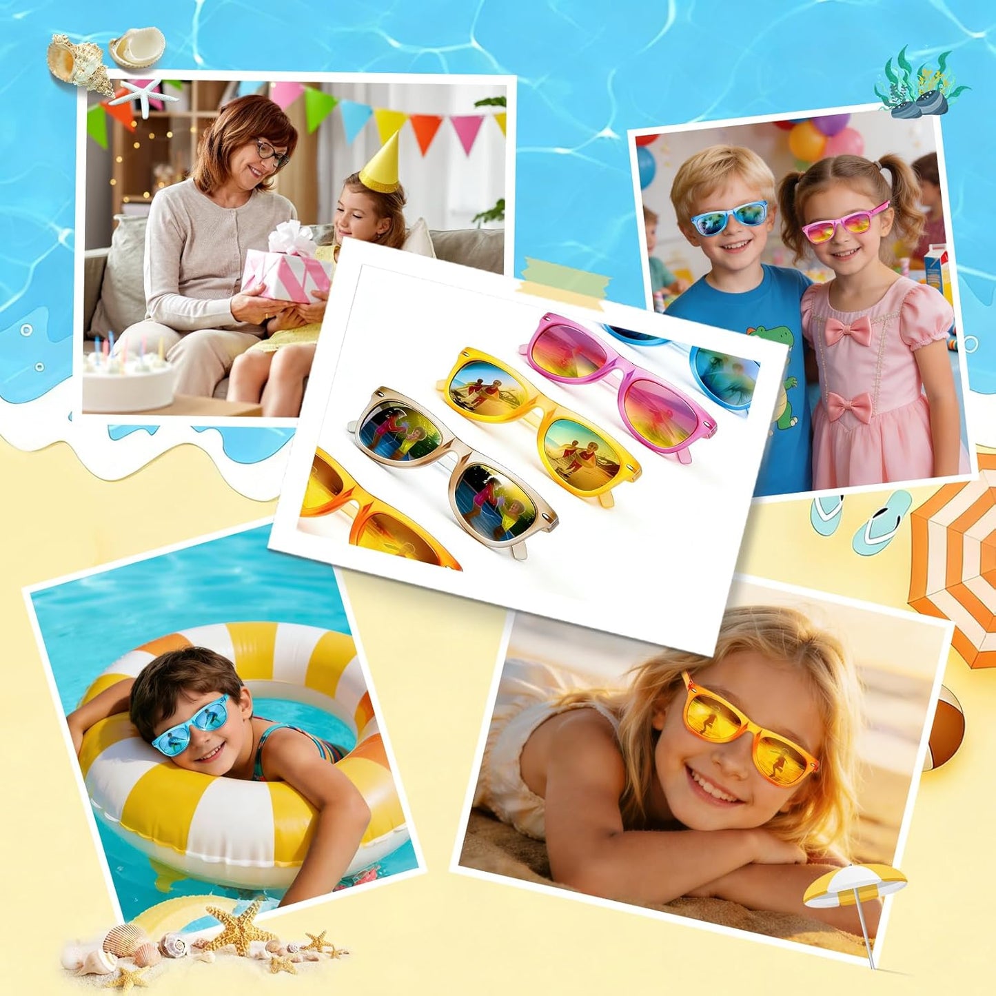 Hot 18 Pack Kids Sunglasses Bulk Party Favors, Neon Sunglasses with UV400 Protection for Kids Age 3-8,Great Gift for Birthday ，Graduation Party Supplies Party, Beach, Pool，Boys Girls Goody Bag Stuffers