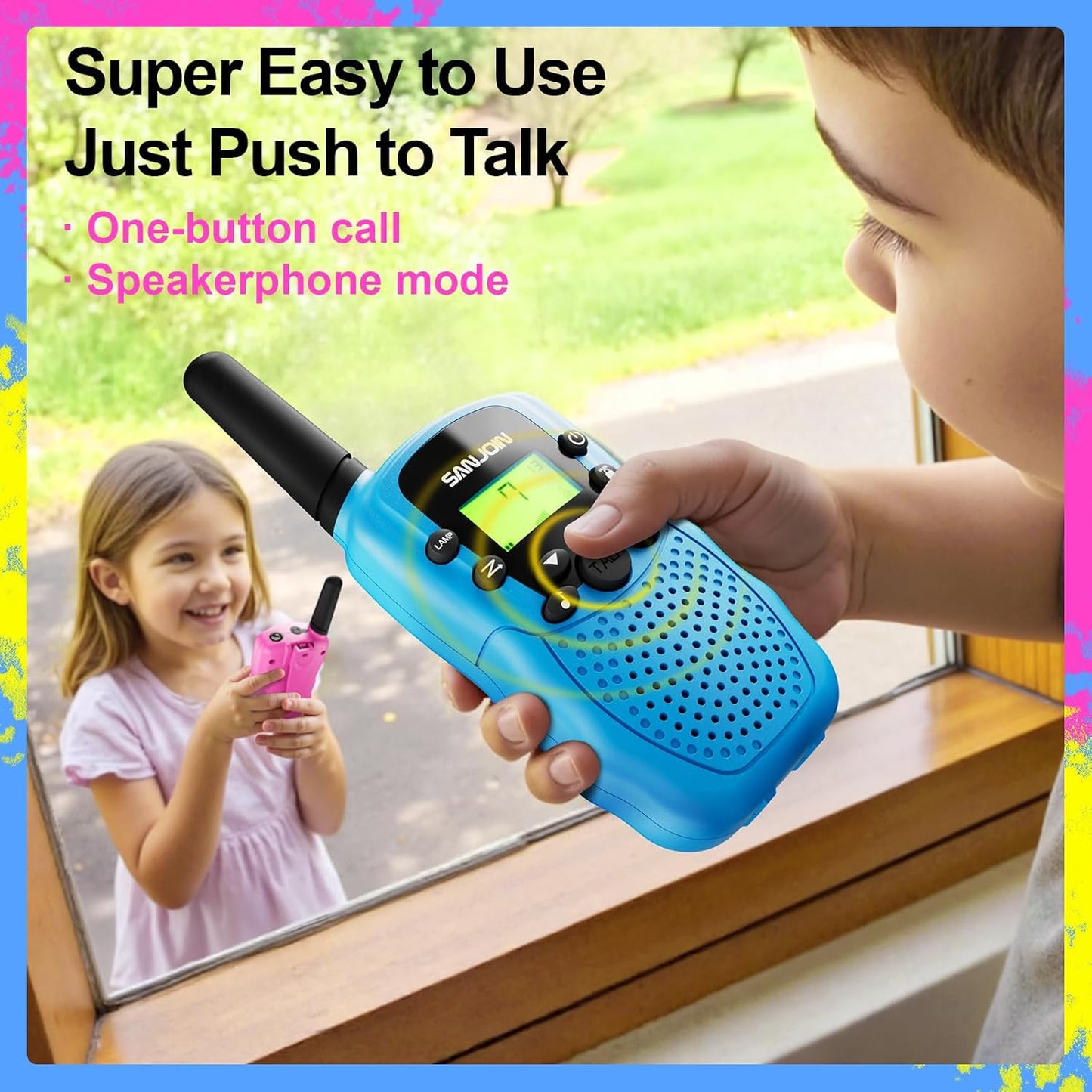 HotWalkie Talkies for Kids Games Outdoor Toys for 3-12 Year Old Boys Girls, 3 Miles Long Range Walkie Talkie to Camping Hiking, 4 Year Old Girl Birthday Gifts for 3 4 5 6 7 8 9 Year Old Boy Girl Gift