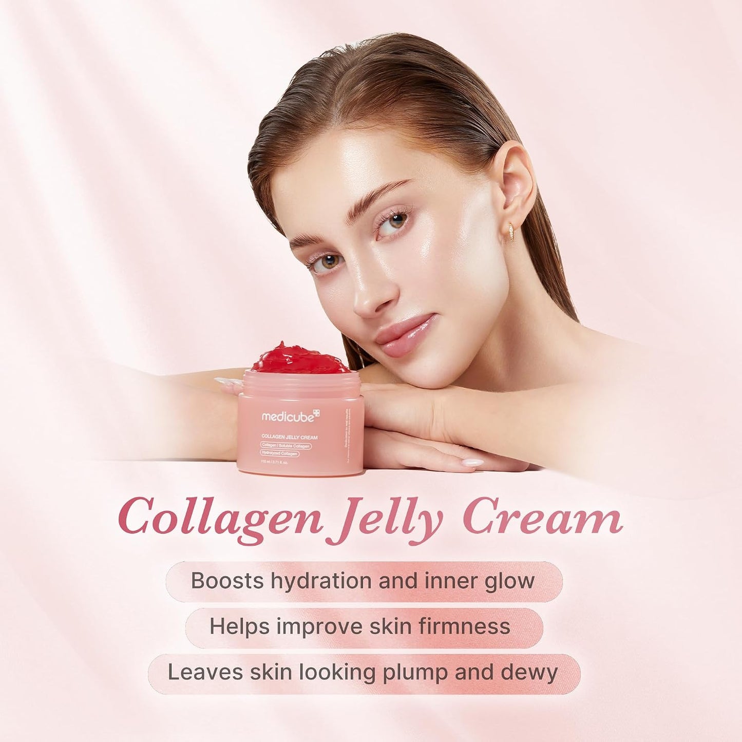 Hotmedicube Collagen Jelly Cream- Niacinamide & Freeze-Dried Hydrolyzed Collagen - Boosts skin's barrier hydration and gives 24h Glow & Lifted Look - Korean skincare (1.69 Fl Oz (Pack of 1))