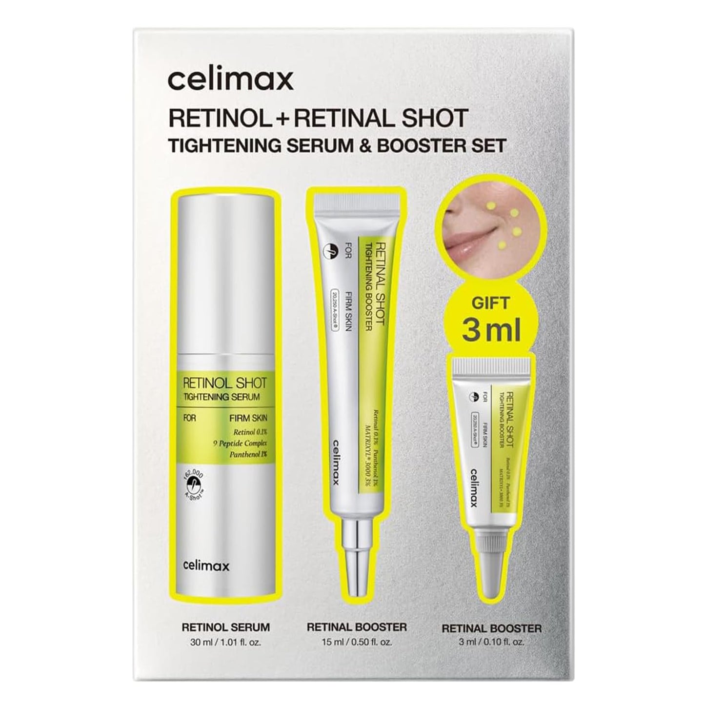 Hotcelimax The Vita A Retinal Shot Tightening Booster + Retinol Serum Set Global Exclusive | | 0.1% Retinal, 3% Matryxyl, High-Strength Retinoid for Anti-Aging, Pore Minimizer, Wrinkles & Fine Lines