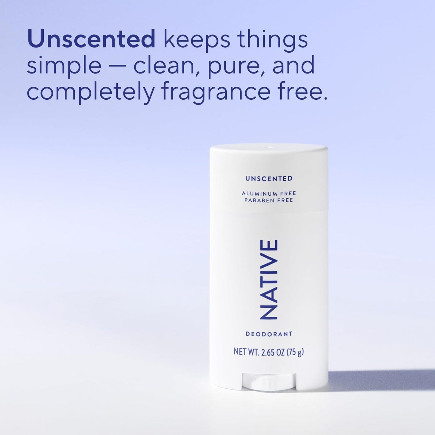 HotNative Deodorant Contains Naturally Derived Ingredients, 72 Hour Odor Control, Deodorant for Women and Men, Aluminum Free, Unscented 2.65oz