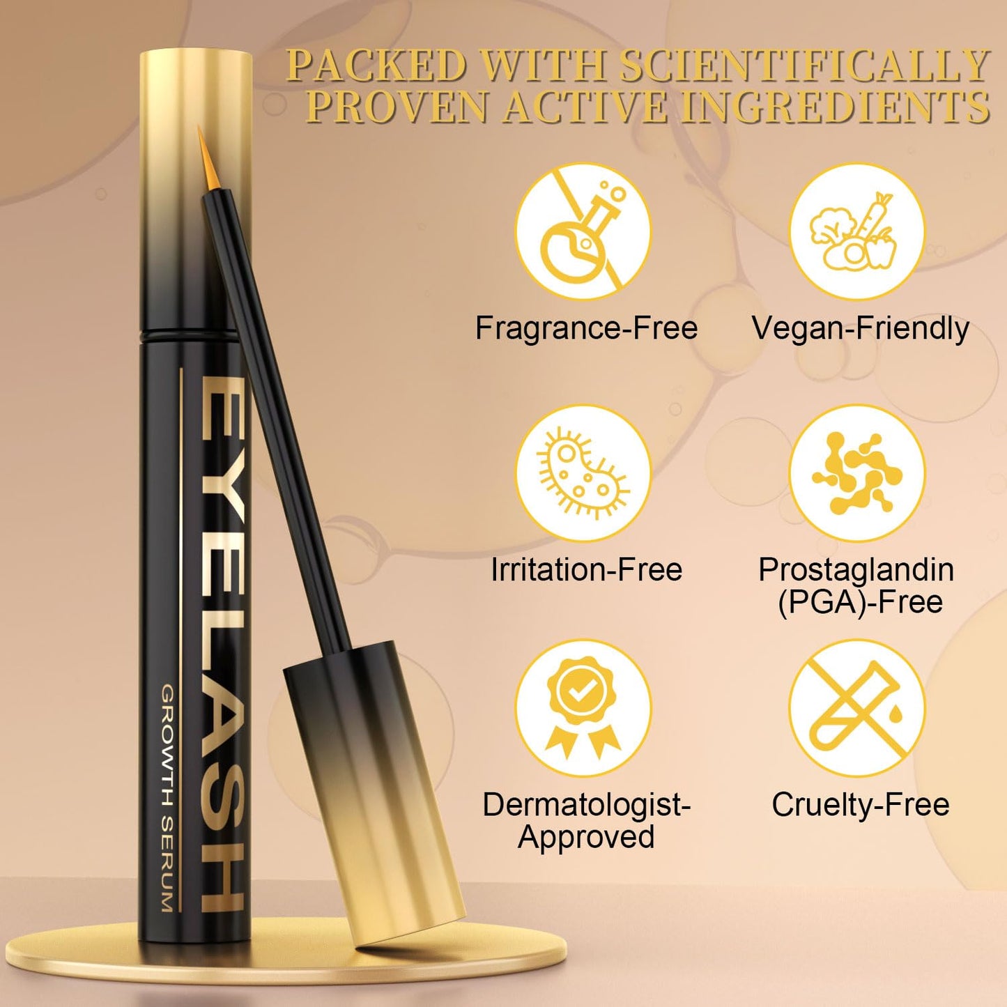 HotLash Serum for Eyelash Growth, Premium Lash Enhancing Serum with Advanced Formula Volumizing Longer Fuller and Thicker Looking Lashes, Eyelash Growth for Sensitive Eyes (5 mL)