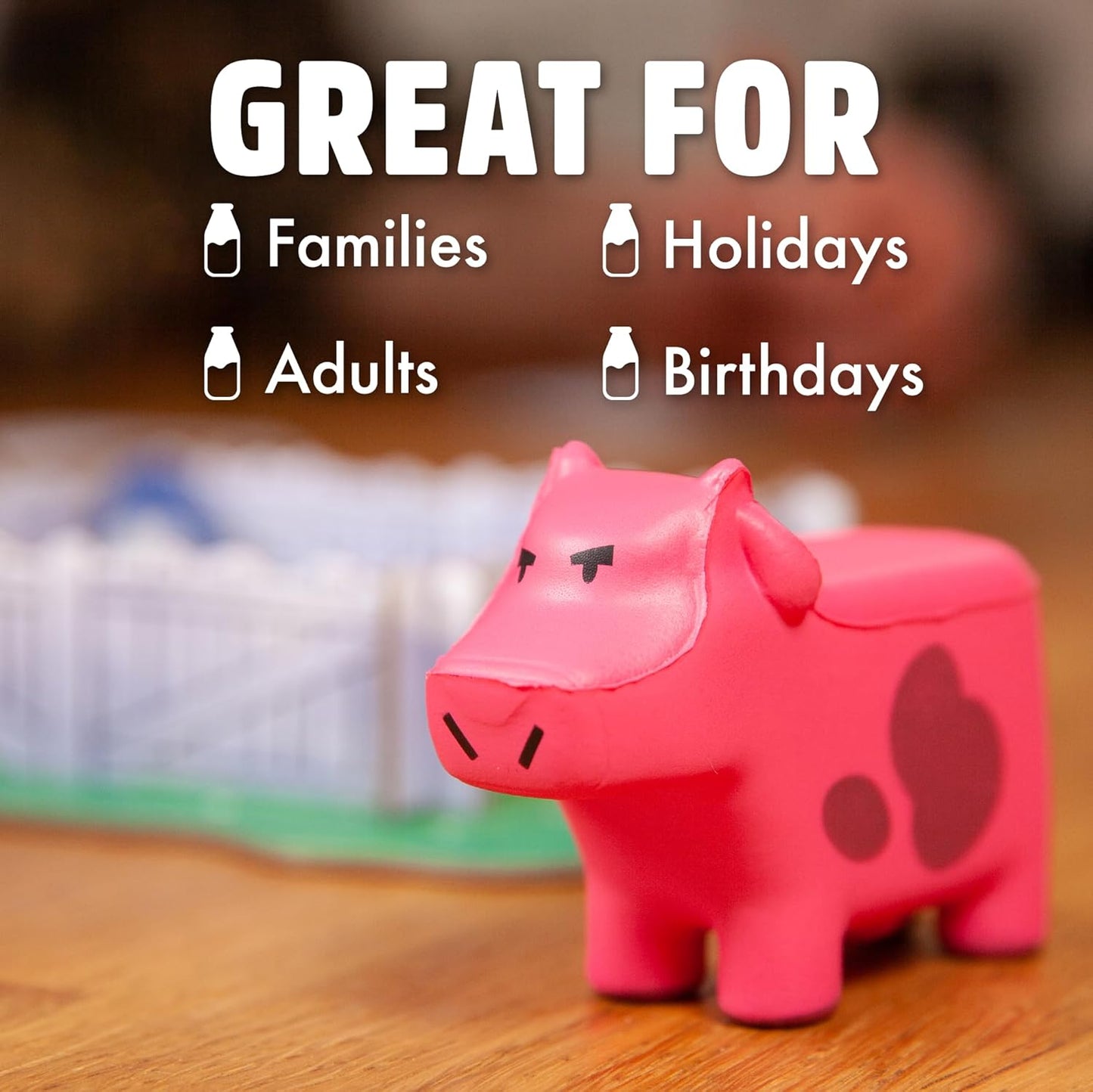 HotHerd Mentality Udderly Funny Family Board Game, Ages 10+ | Think the Same to Win, Easy & Fun for Big Groups, 4-20 Players, Kids & Adults, Dodge the Pink Cow, Summer Camp Games