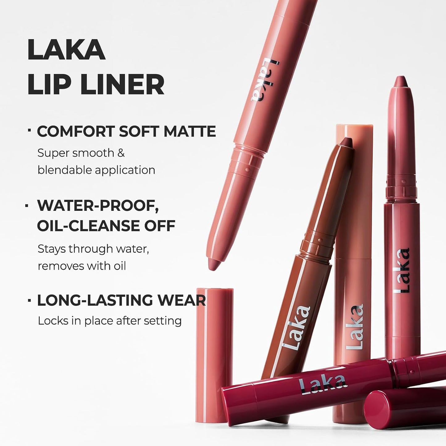HotLaka Lip Liner - Smooth & Blendable Soft Matte Lip Contour Pencil for Shaping & Overlining Lips | Waterproof Formula, Oil-Cleanse Off, Long-Lasting Wear | #02 Suede Pink (Cool Nude Pink)