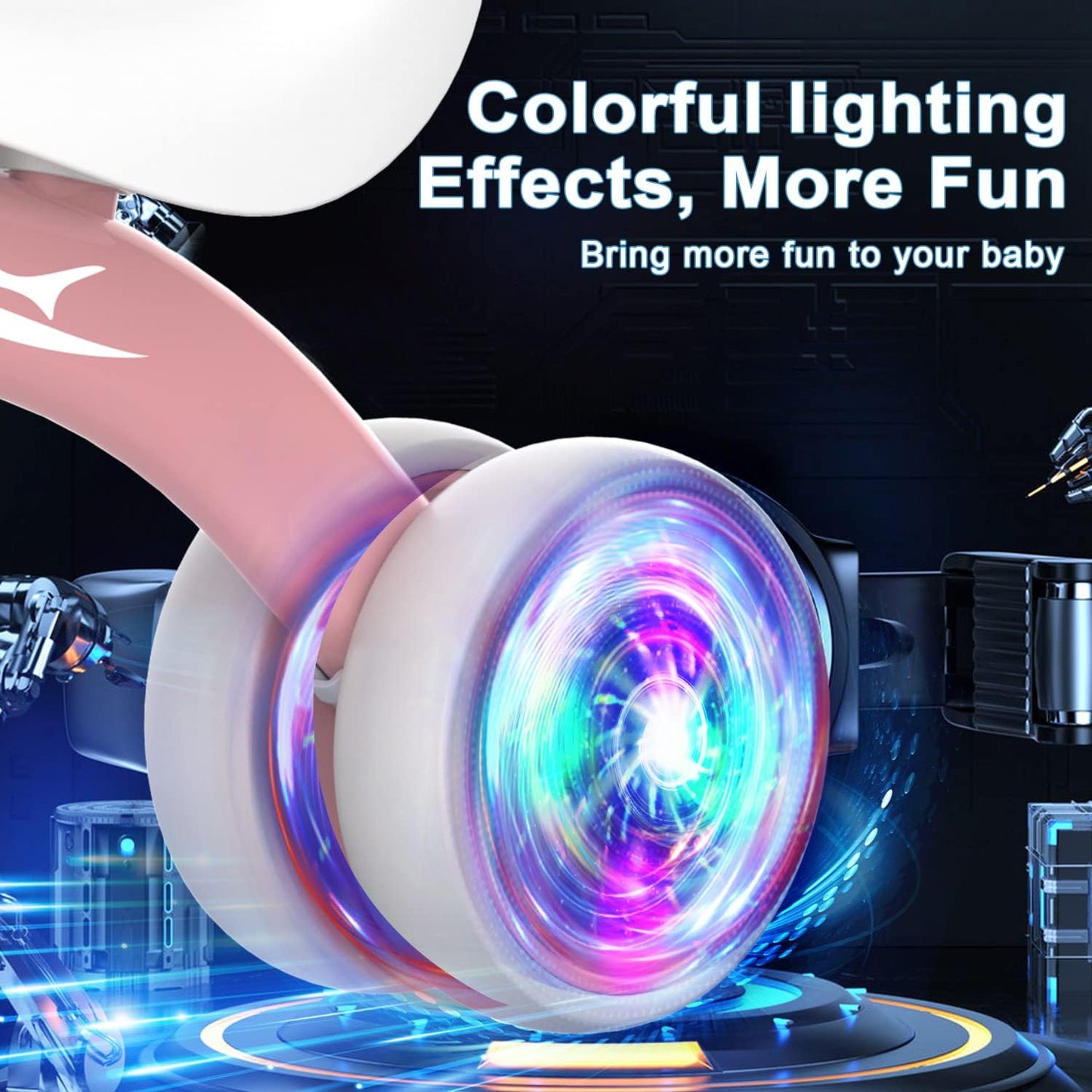 HotGamfeiny Colorful Lighting Baby Balance Bike Toys for 1 Year Old Boy Girl Gifts, 10-36 Month Toddler Balance Bike, No Pedal 4 Silence Wheels & Soft Seat First Riding on Toys, 1st Birthday Gifts