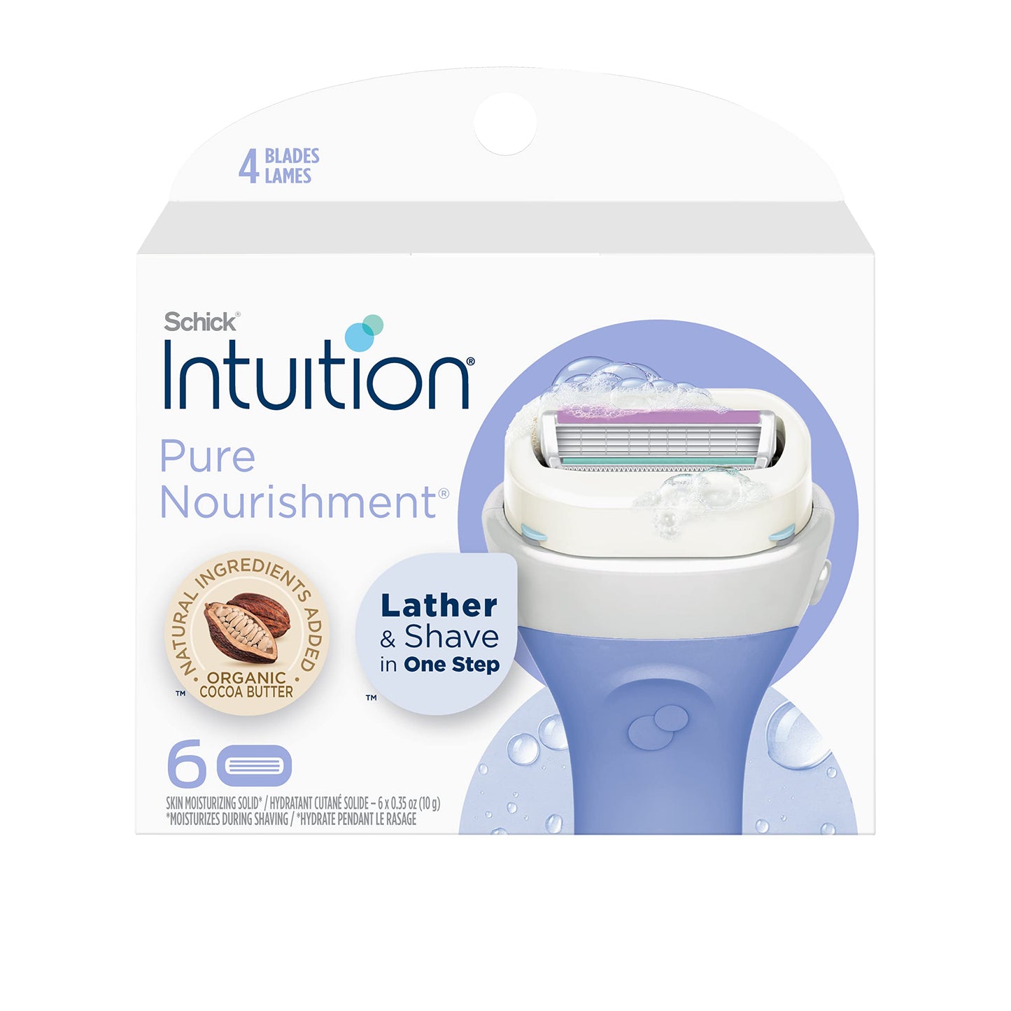 HotSchick Intuition Razors Variety Pack - 1 Razor Handle & 4 Blades Refill | Shaving Kit for Beginners, Gift Set, and Razor Starter Kit