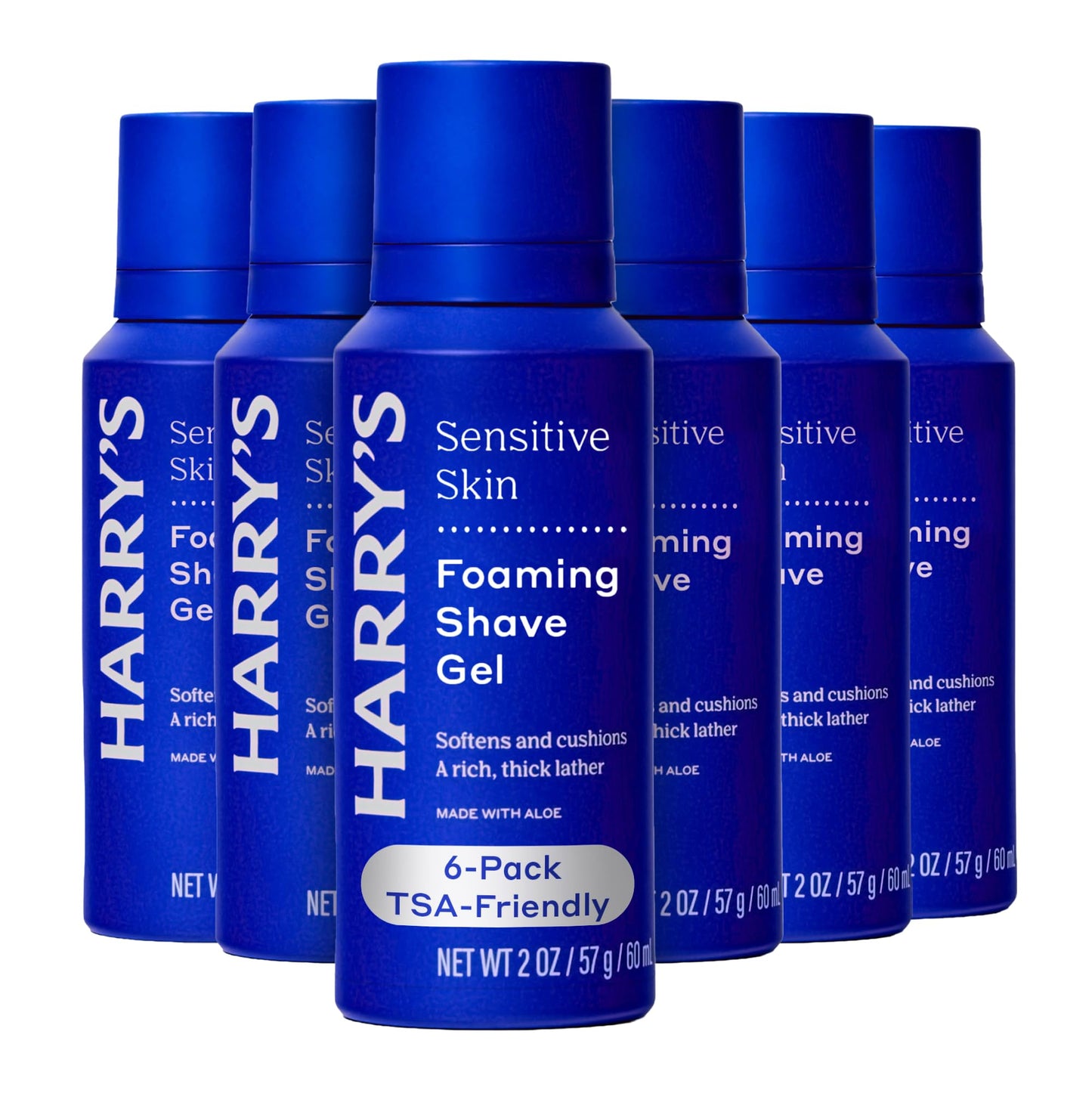 HotHarry's Foaming Shave Gel for Men with Aloe - (3 Pack) 6.7oz - Soothes and Cushions Skin for Shaving - Safe For Sensitive Skin