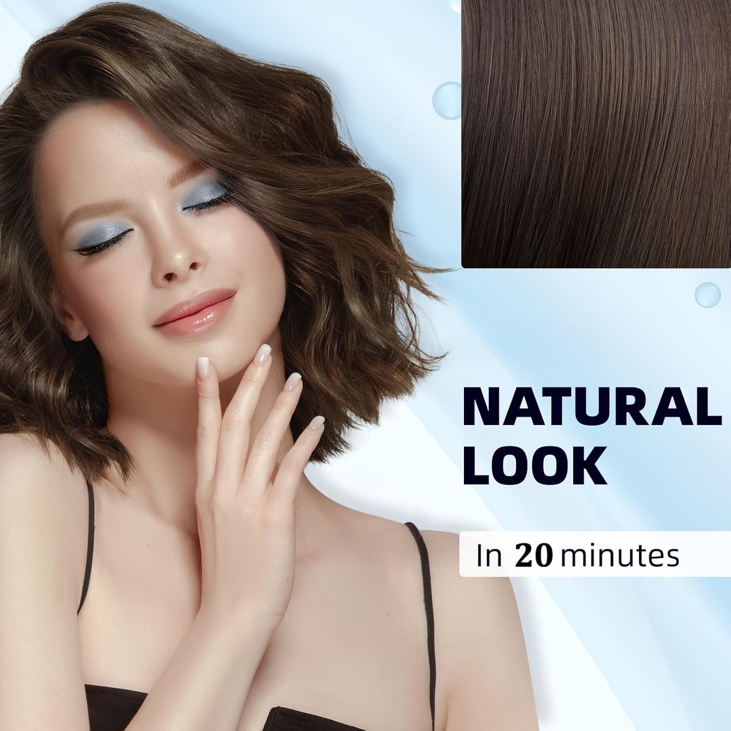 HotIvnil Brown Hair Dye Shampoo for Gray Coverage Hair Color Shampoo Champu Con Tinte Para Canas 3 in 1 Men and Women