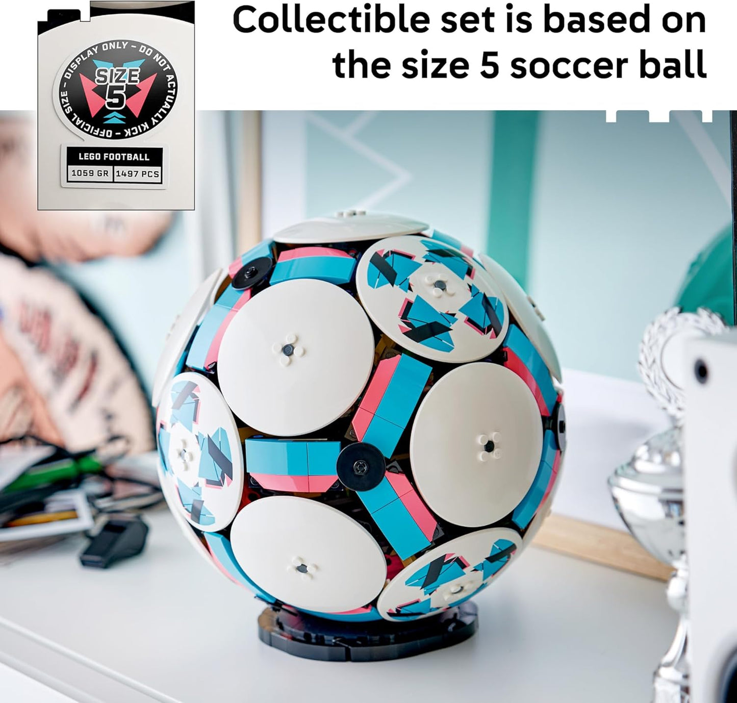 Hot LEGO Editions Soccer Ball - Building Toy for Kids - Collectible Sports Decor for Boys & Girls, Ages 10+ - Includes Micro Stadium - Gift for Birthdays - 43019