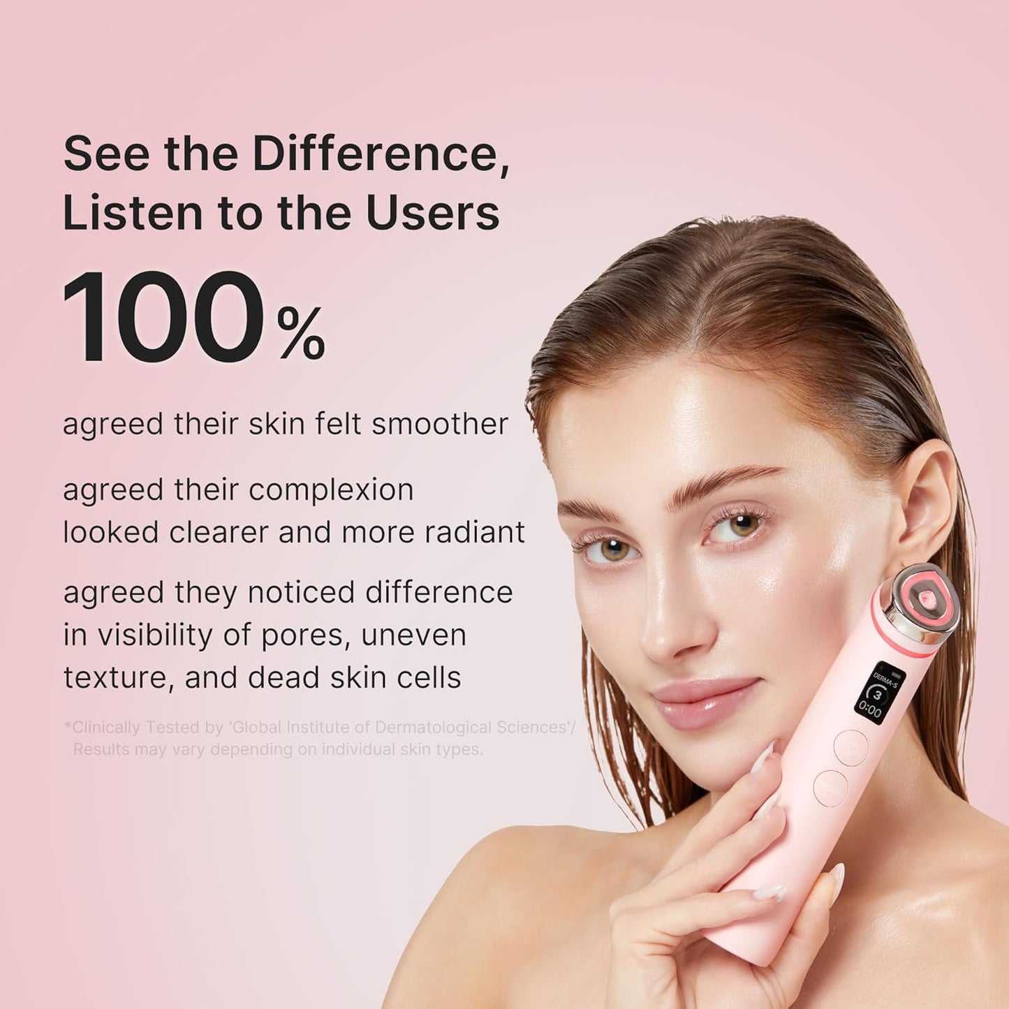 Hotmedicube Booster Pro | 6-in-1 Real Glass Glow Beauty Massager | for Clear, Radiant, Firmer-Looking Skin | Korean Skin Care | Pink