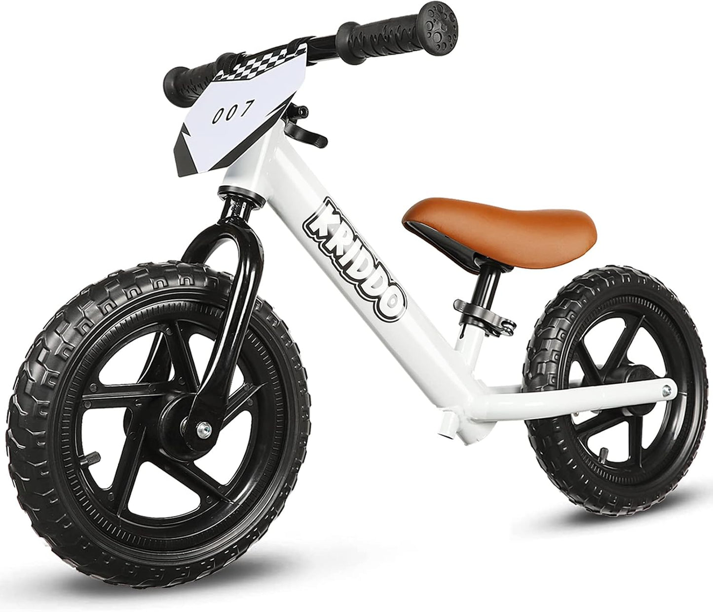 Hot KRIDDO Toddler Balance Bike 2 Year Old, Age 24 Months to 5 Years Old, 12 Inch Push Bicycle with Customize Plate (3 Sets of Stickers Included), Gift Bike for 2-3 Boys Girls, White