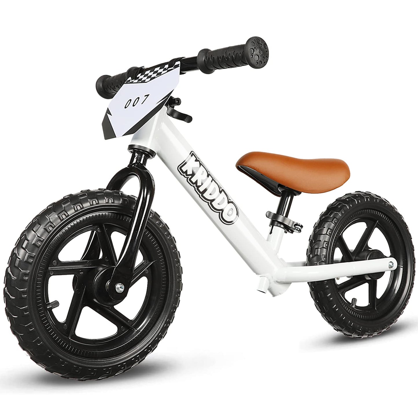 Hot KRIDDO Toddler Balance Bike 2 Year Old, Age 24 Months to 5 Years Old, 12 Inch Push Bicycle with Customize Plate (3 Sets of Stickers Included), Gift Bike for 2-3 Boys Girls, White