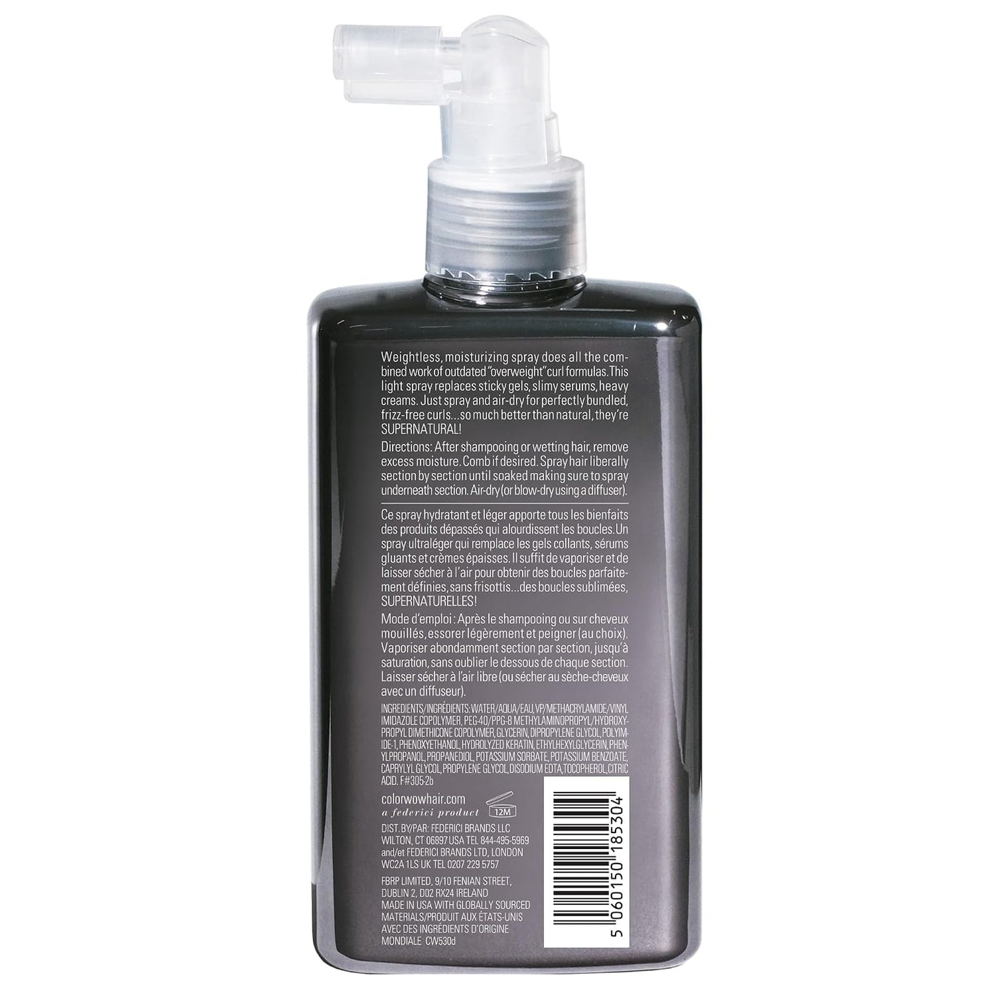 HotCOLOR WOW Dream Coat for Curly Hair, Moisture-Boosting Anti-Frizz Spray for Defined Curls