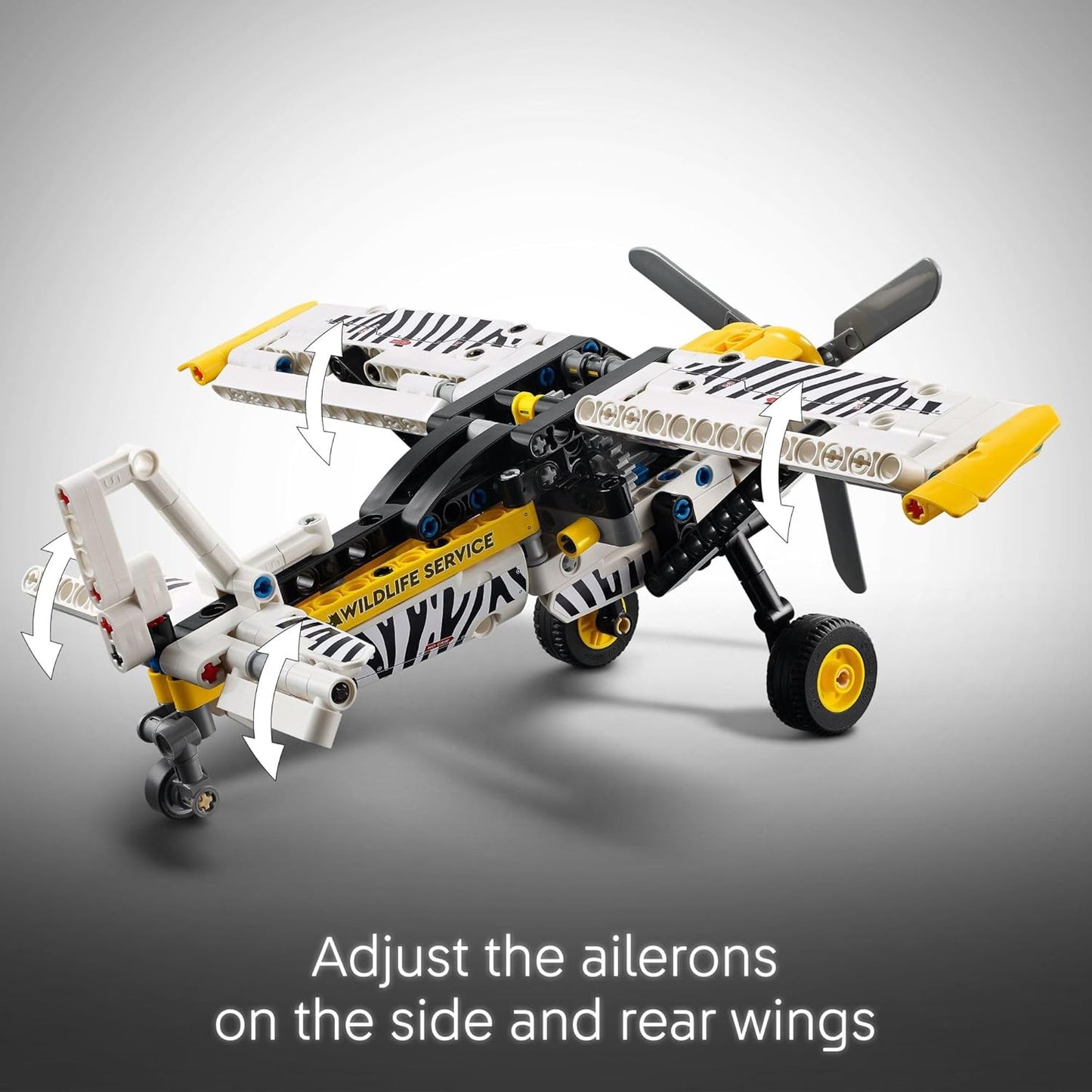 HotLEGO Technic Bush Plane Toy - Buildable Airplane Toy for Kids, Boys and Girls, Ages 8+ - Model Airplane Gift with Spinning Propeller, 4-Cylinder Piston Engine, and More - 42198