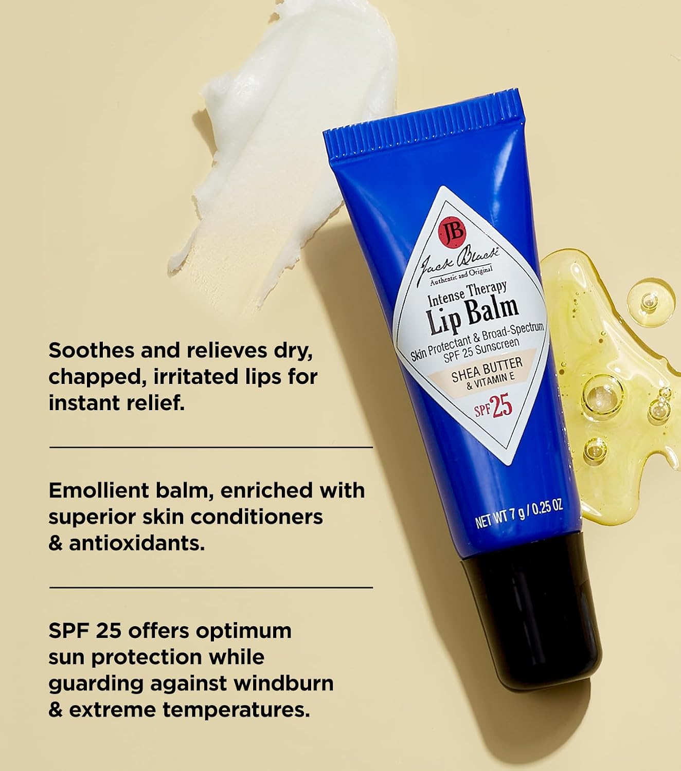 HotJack Black Intense Therapy Lip Balm – SPF 25 Sun Protection, Lip Moisturizer