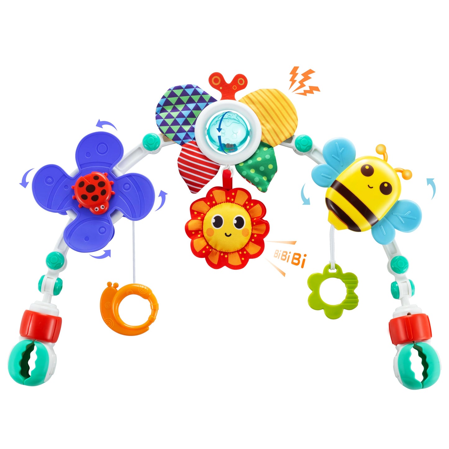 HotLynncare Adjustable Arch Bassinet Toys for Infant & Toddlers, Stroller Arch, Baby Crib Toys with Fascinating Hanging for Stimulating Baby’s Senses and Developing Motor Skills